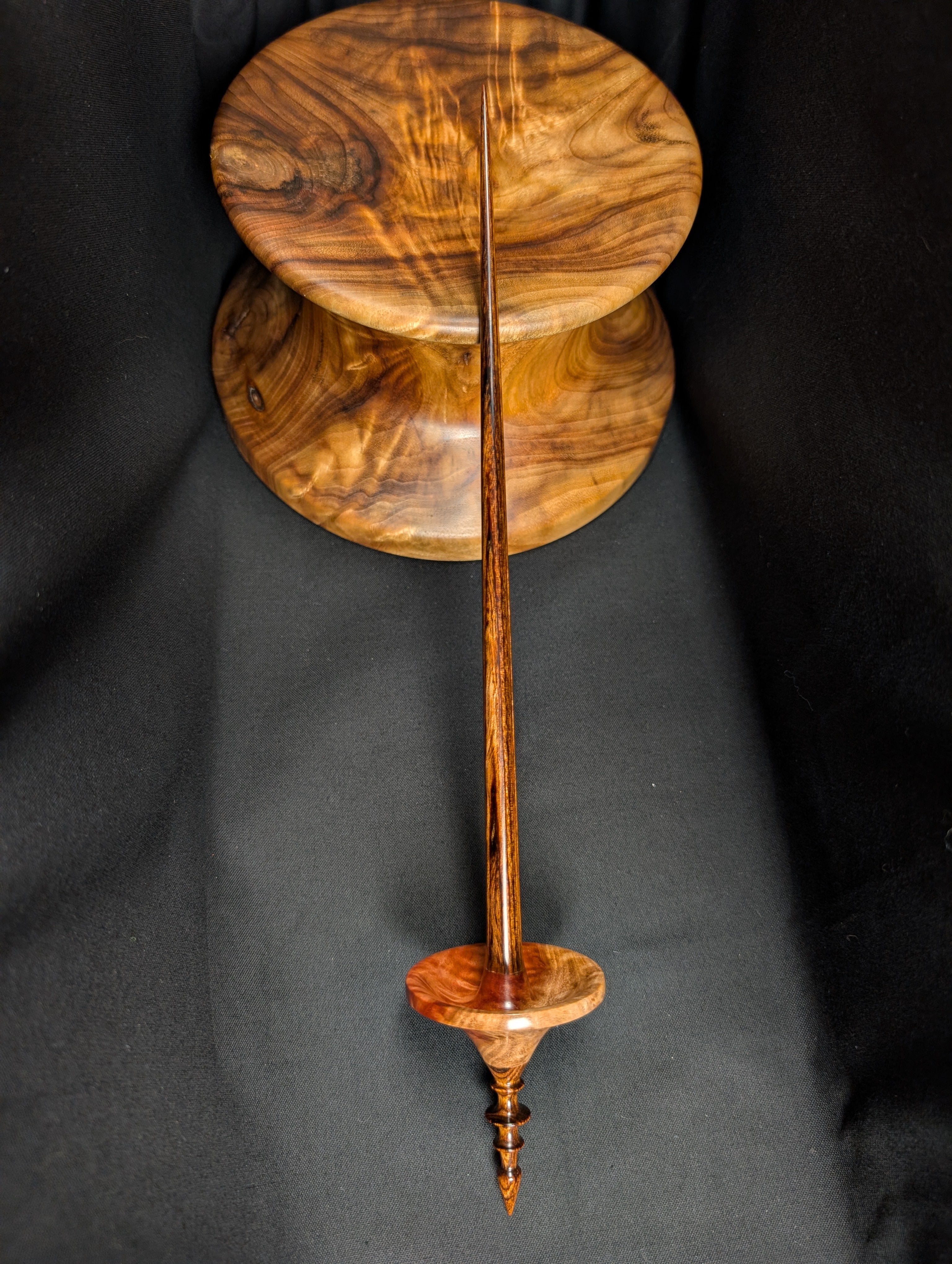 Red Mallee Burl Tibetan Supported Spindle