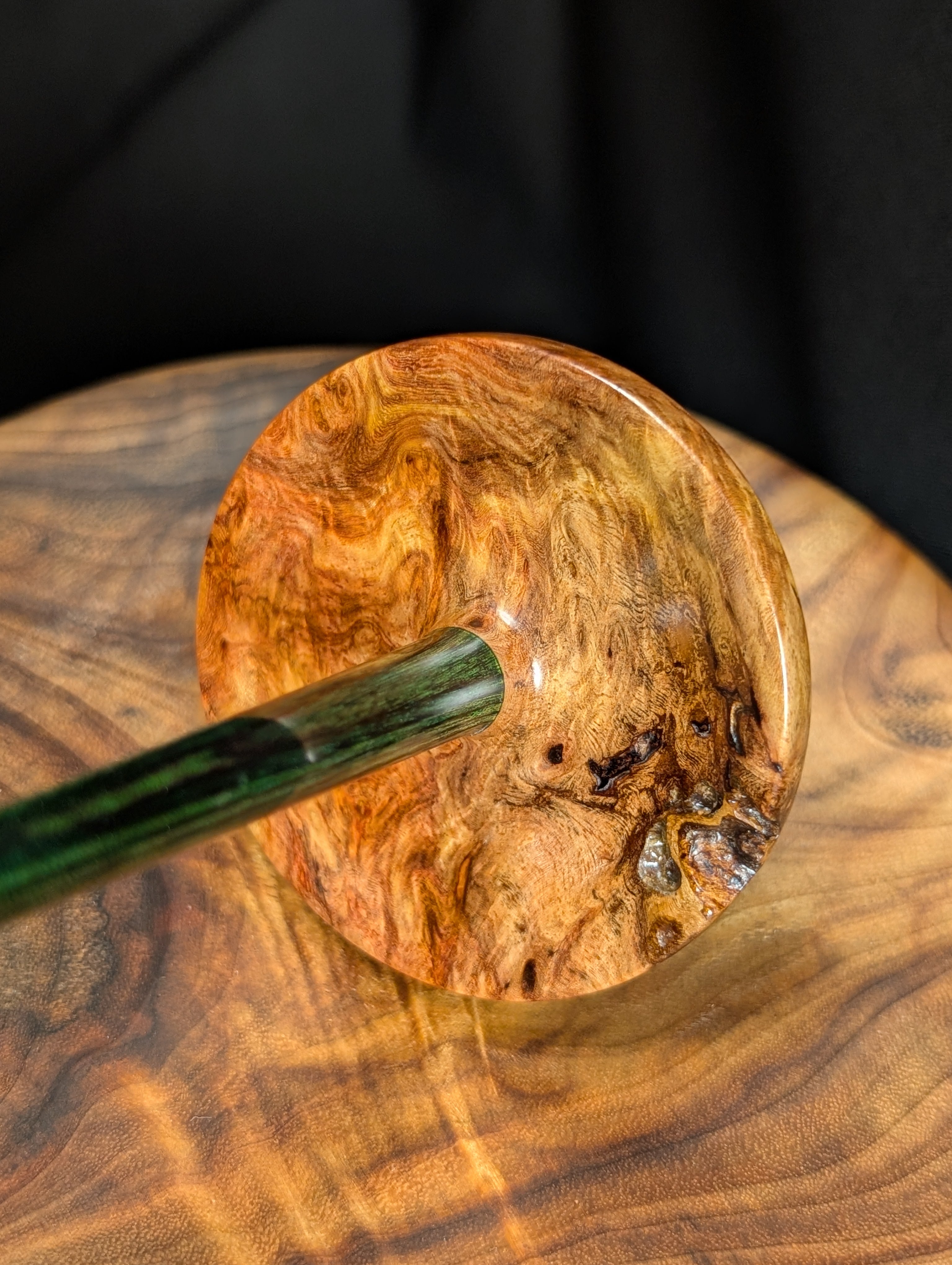 Amboyna Burl Tibetan Support Spindle