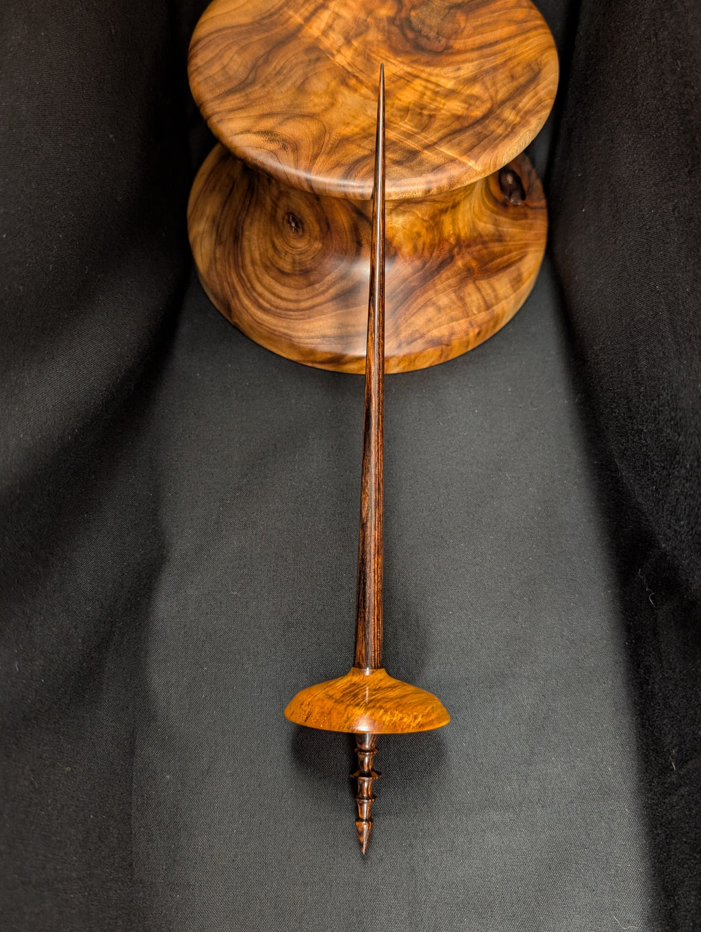 10" Spalted Tamarind Tibetan Support Spindle