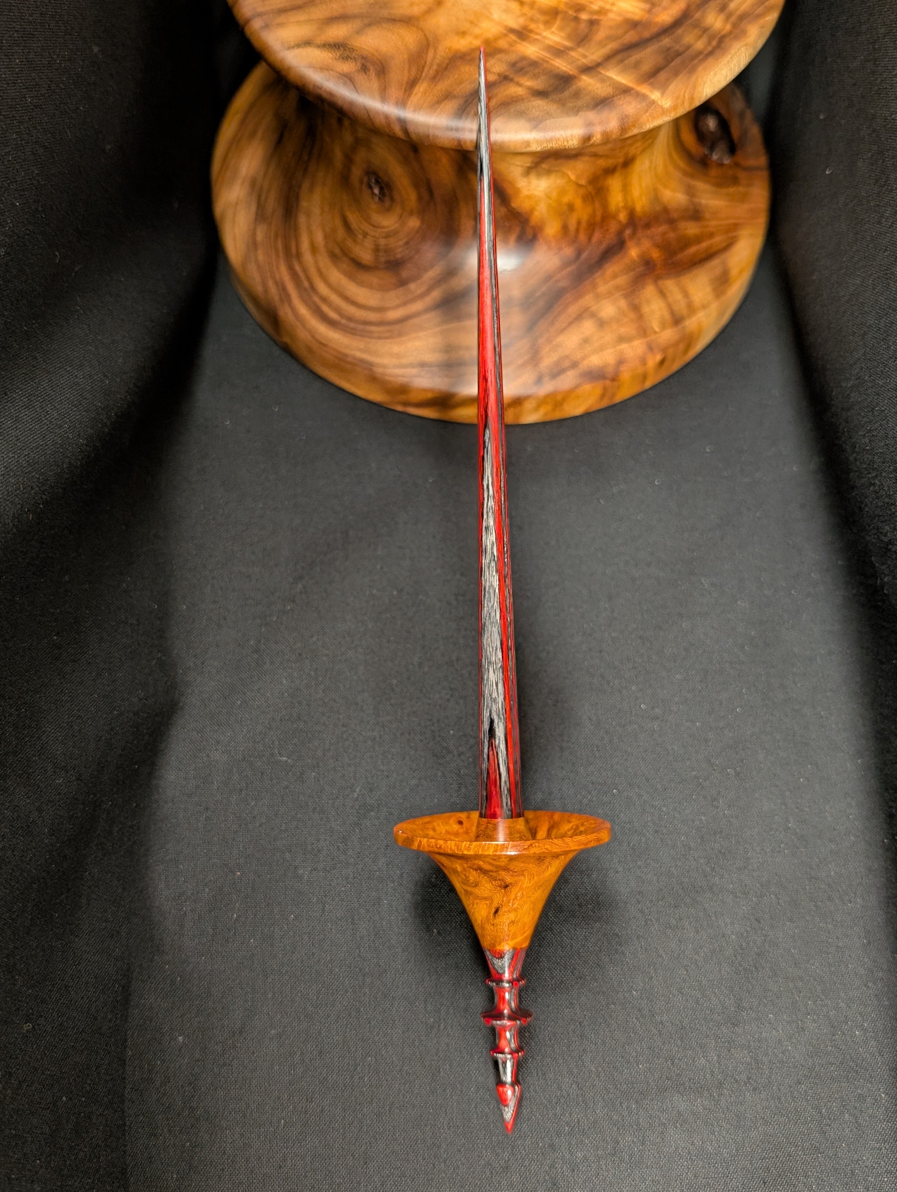 9" Amboyna Burl Tibetan Support Spindle