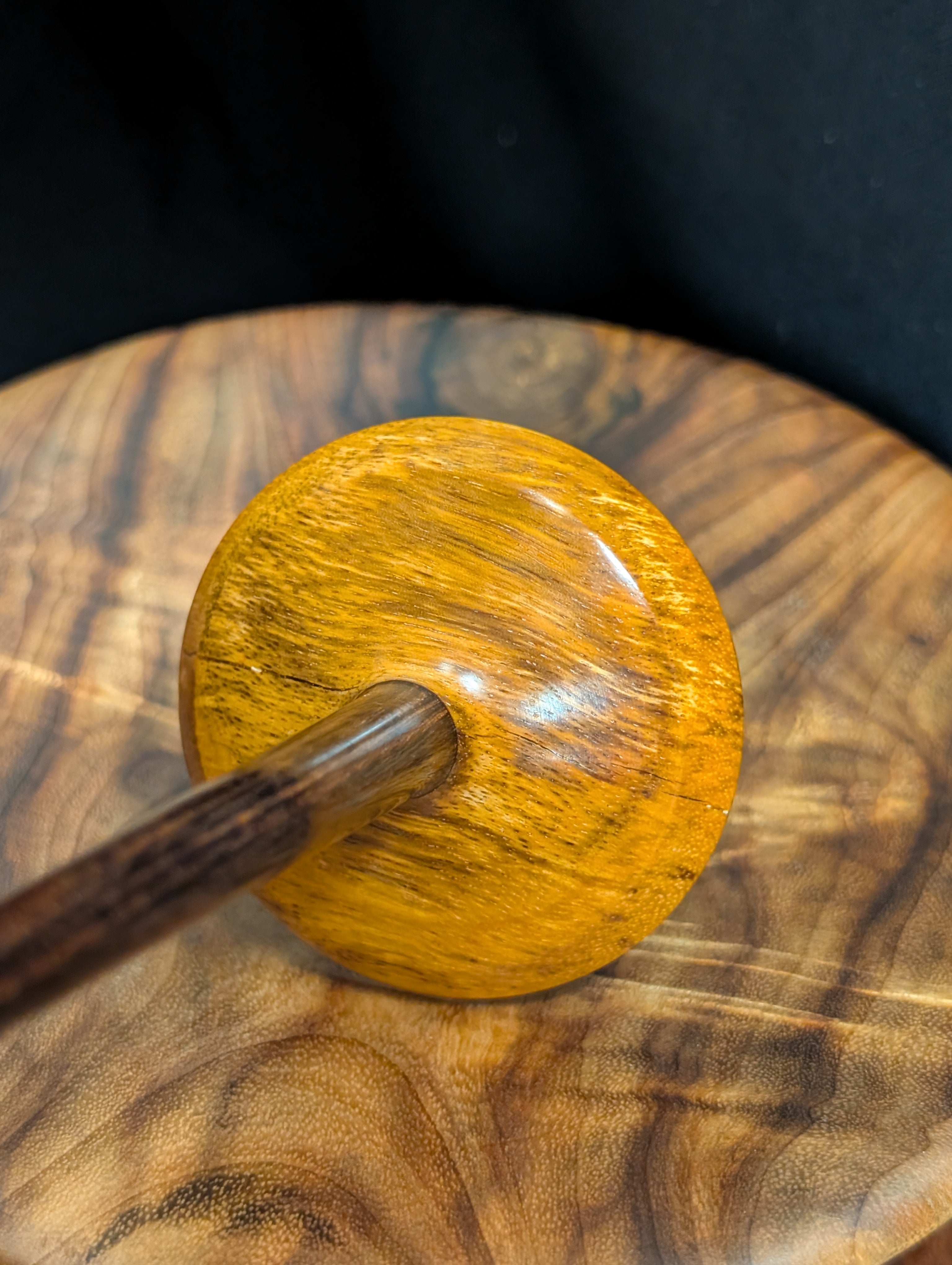 10" Spalted Tamarind Tibetan Support Spindle