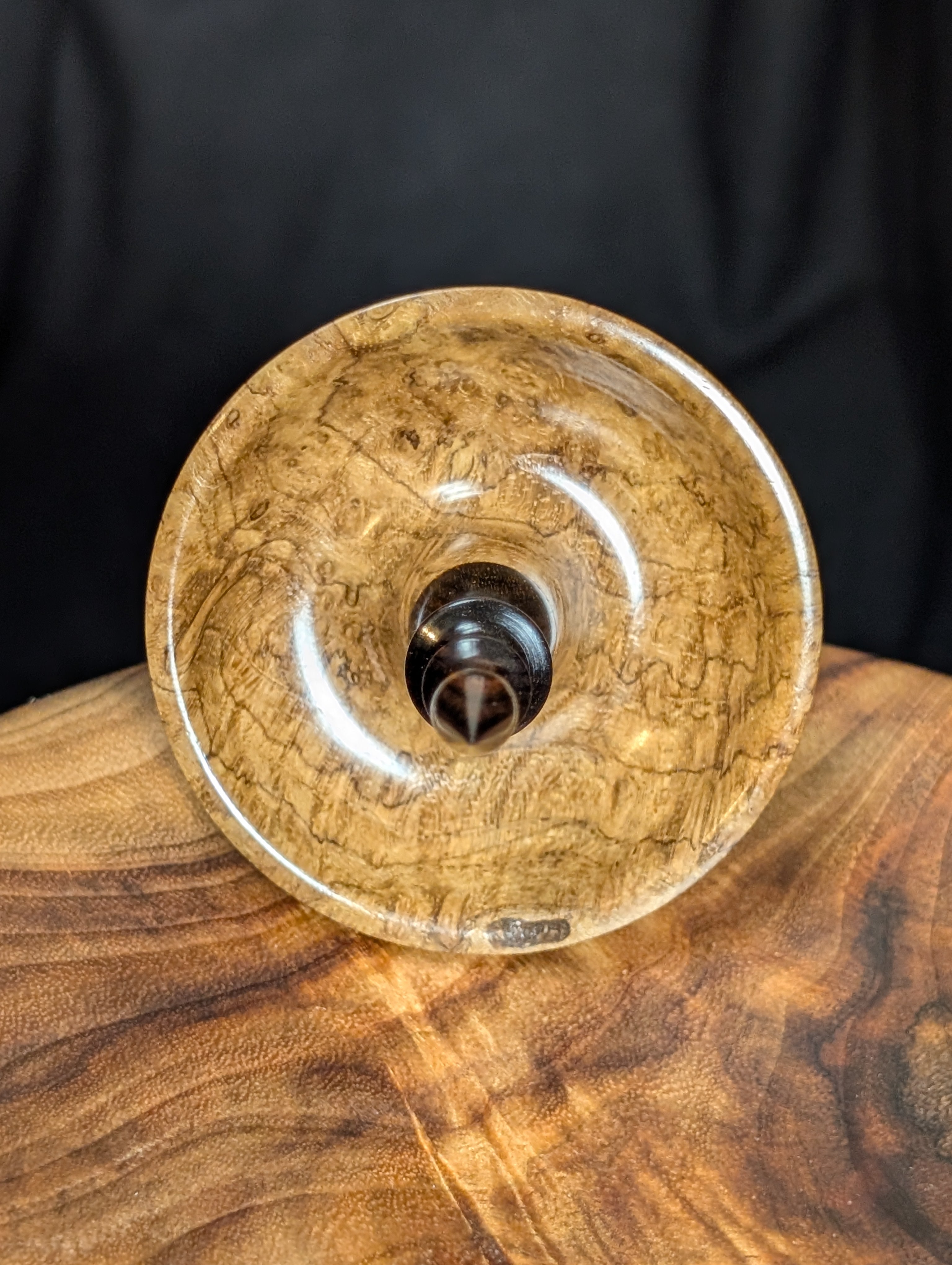 Teak Burl Tibetan Support Spindle