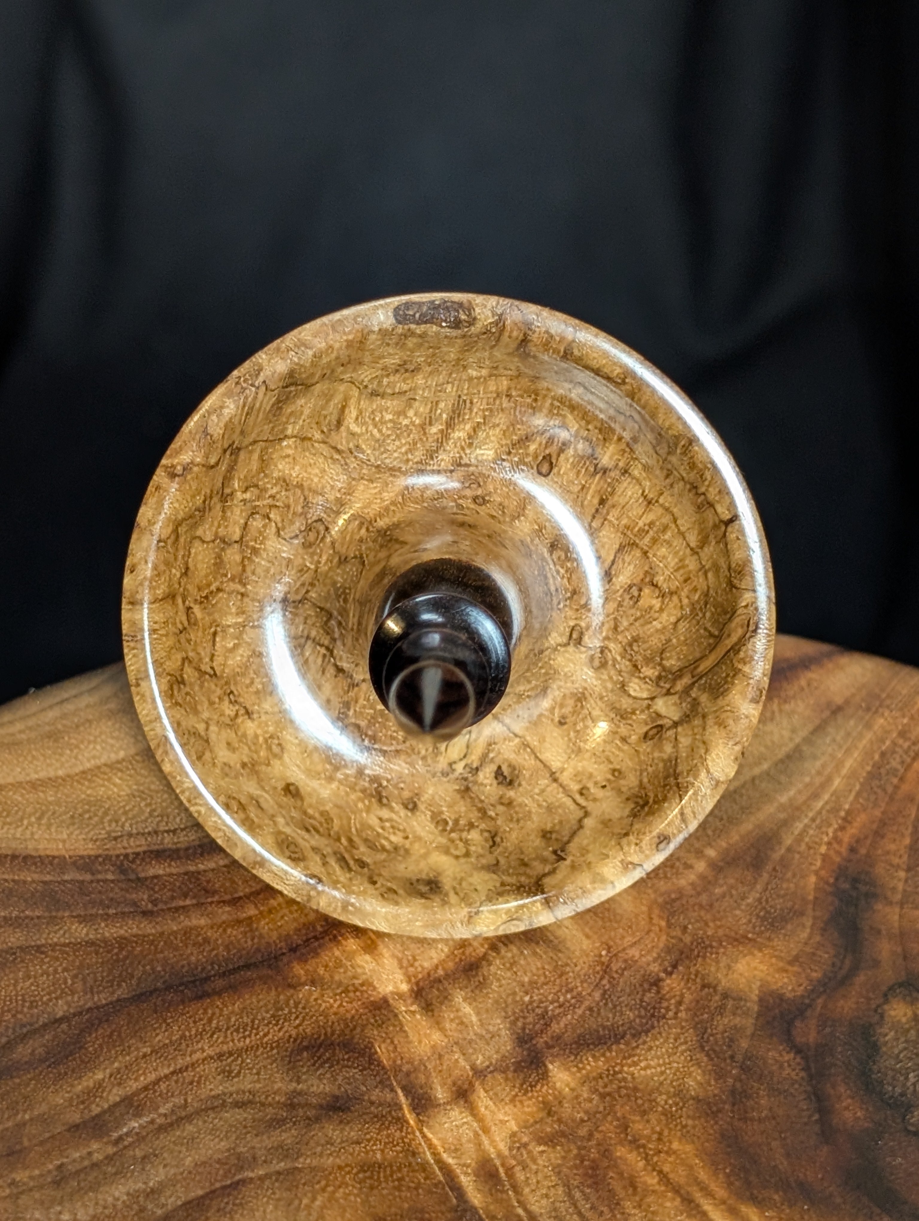 Teak Burl Tibetan Support Spindle