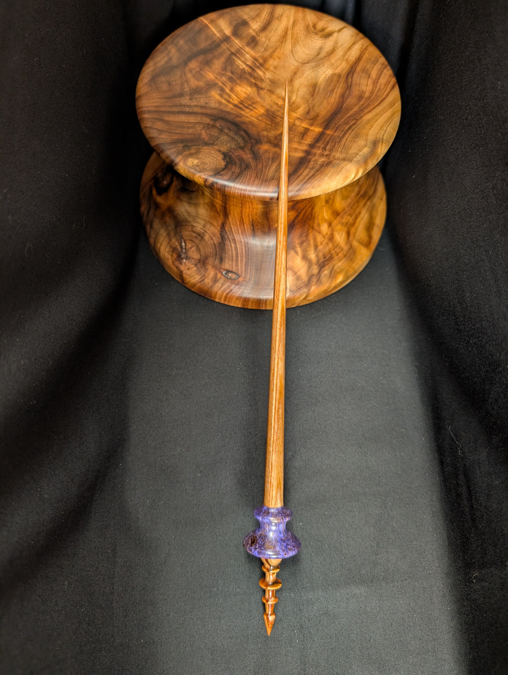 10" Mappa Burl Bead Support Spindle