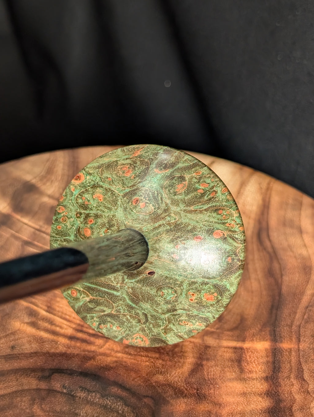 Quilted Maple Burl Tibetan Support Spindle