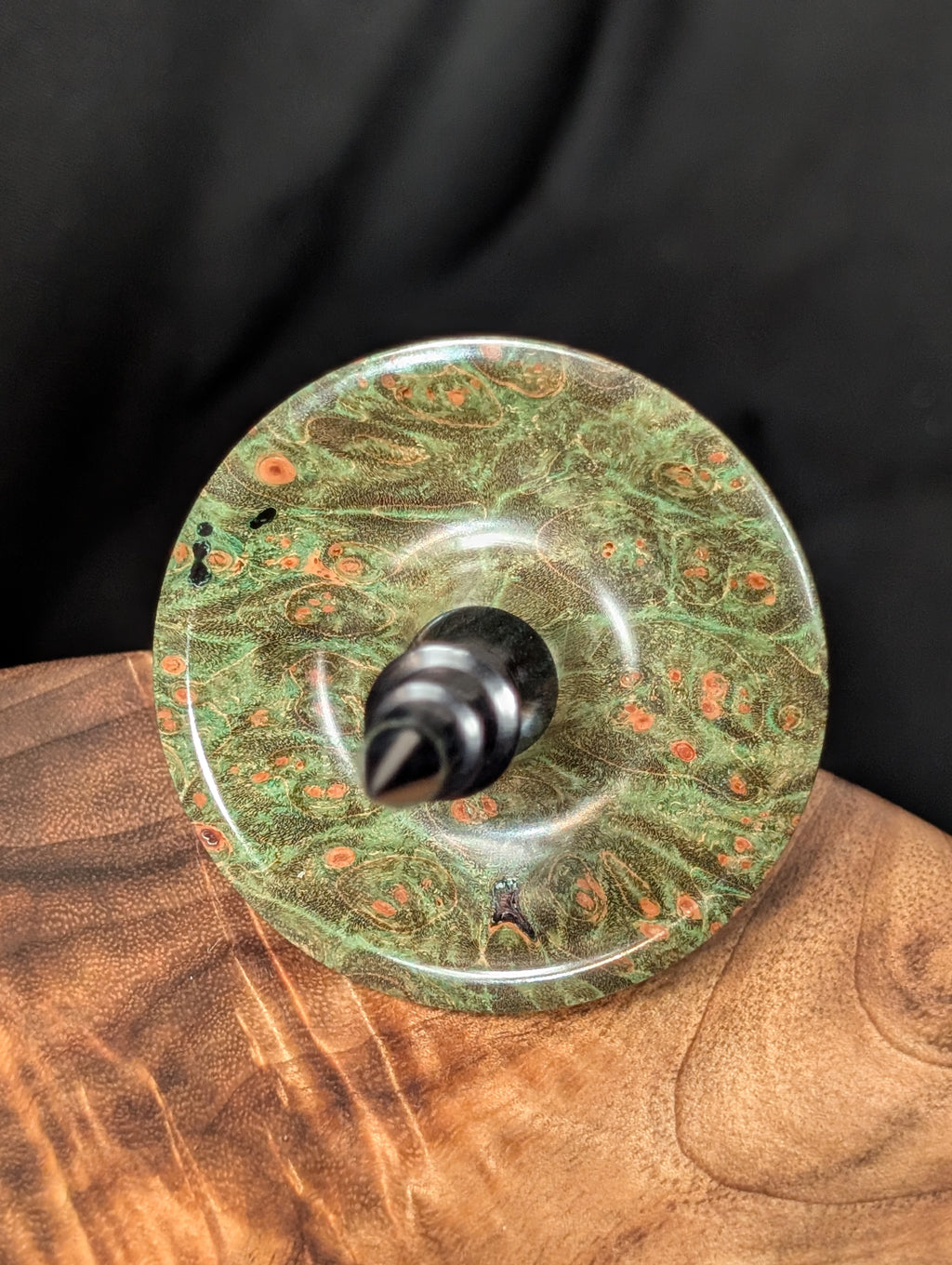 Quilted Maple Burl Tibetan Support Spindle