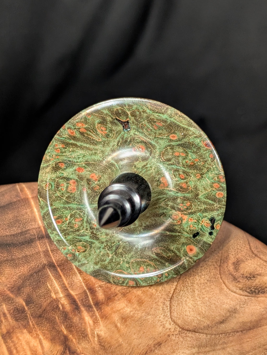 Quilted Maple Burl Tibetan Support Spindle