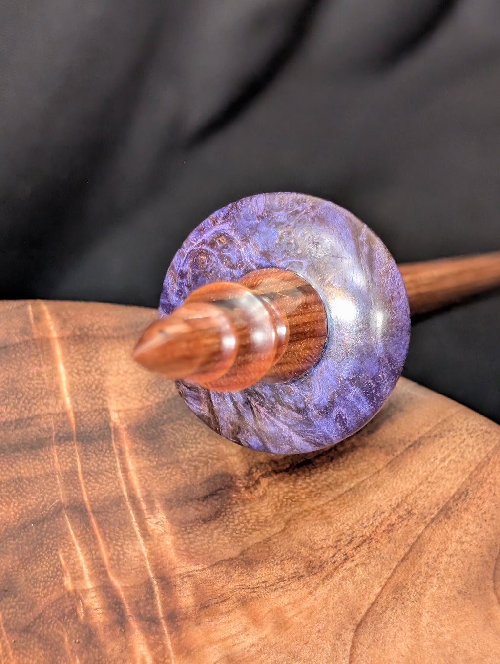 10" Mappa Burl Bead Support Spindle