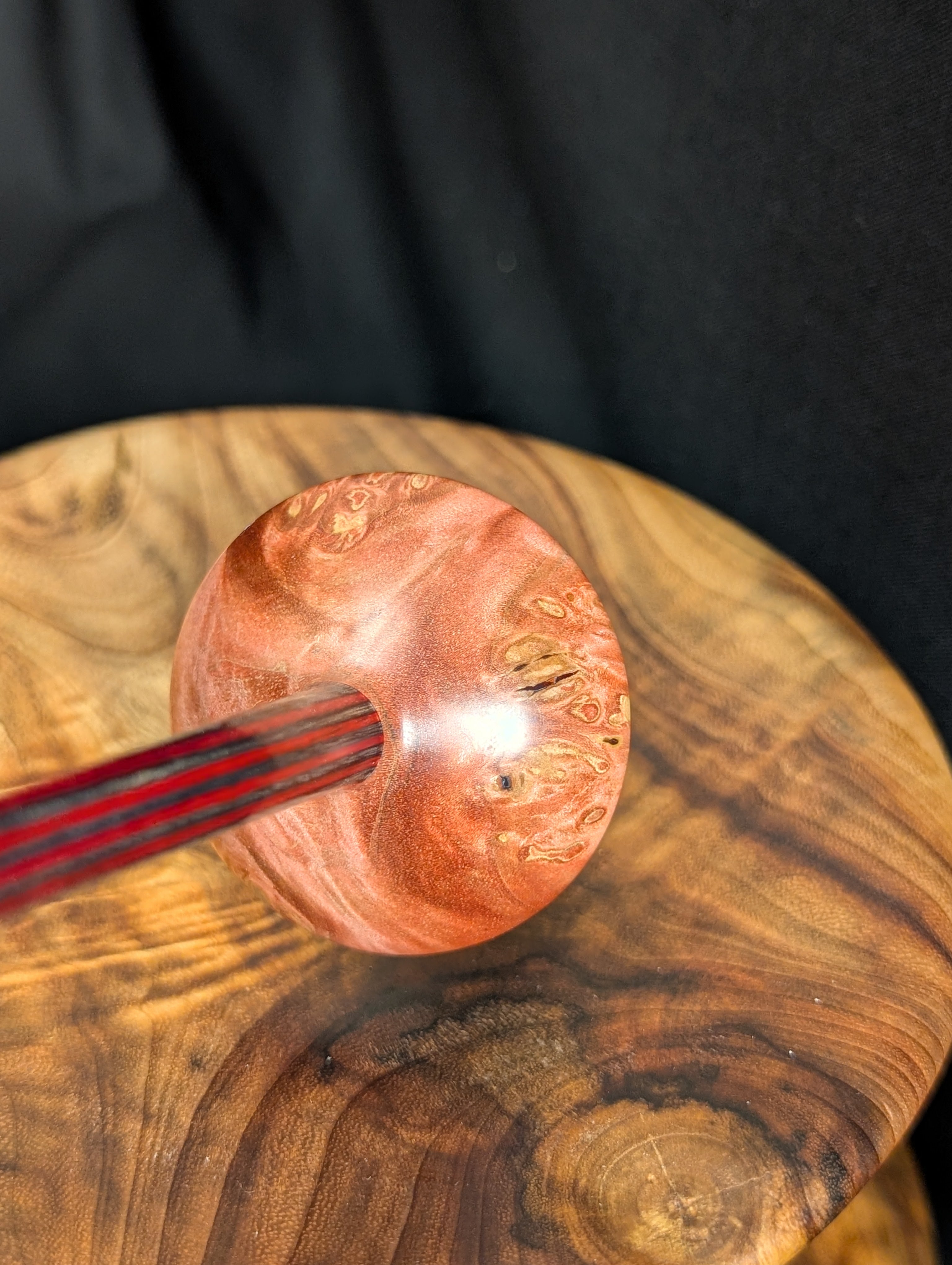 Fiddleback Maple Burl Tibetan Support Spindle