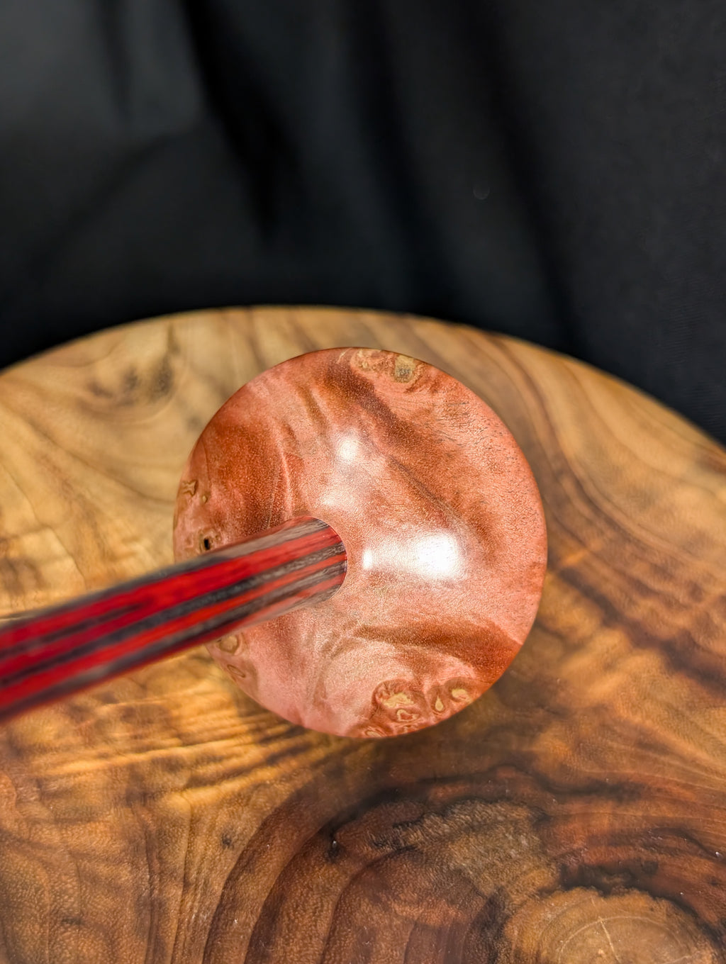 Fiddleback Maple Burl Tibetan Support Spindle