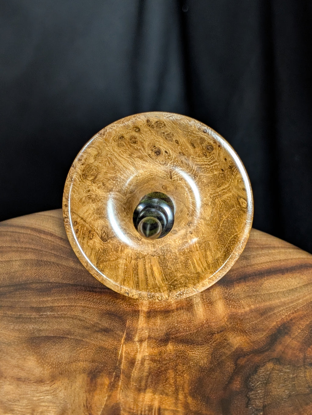 Teak Burl Tibetan Support Spindle