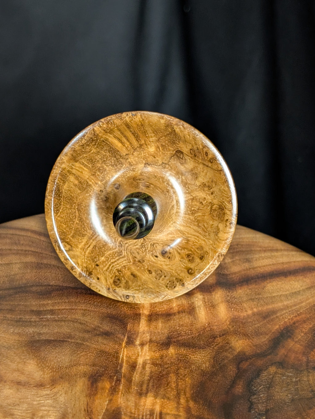 Teak Burl Tibetan Support Spindle