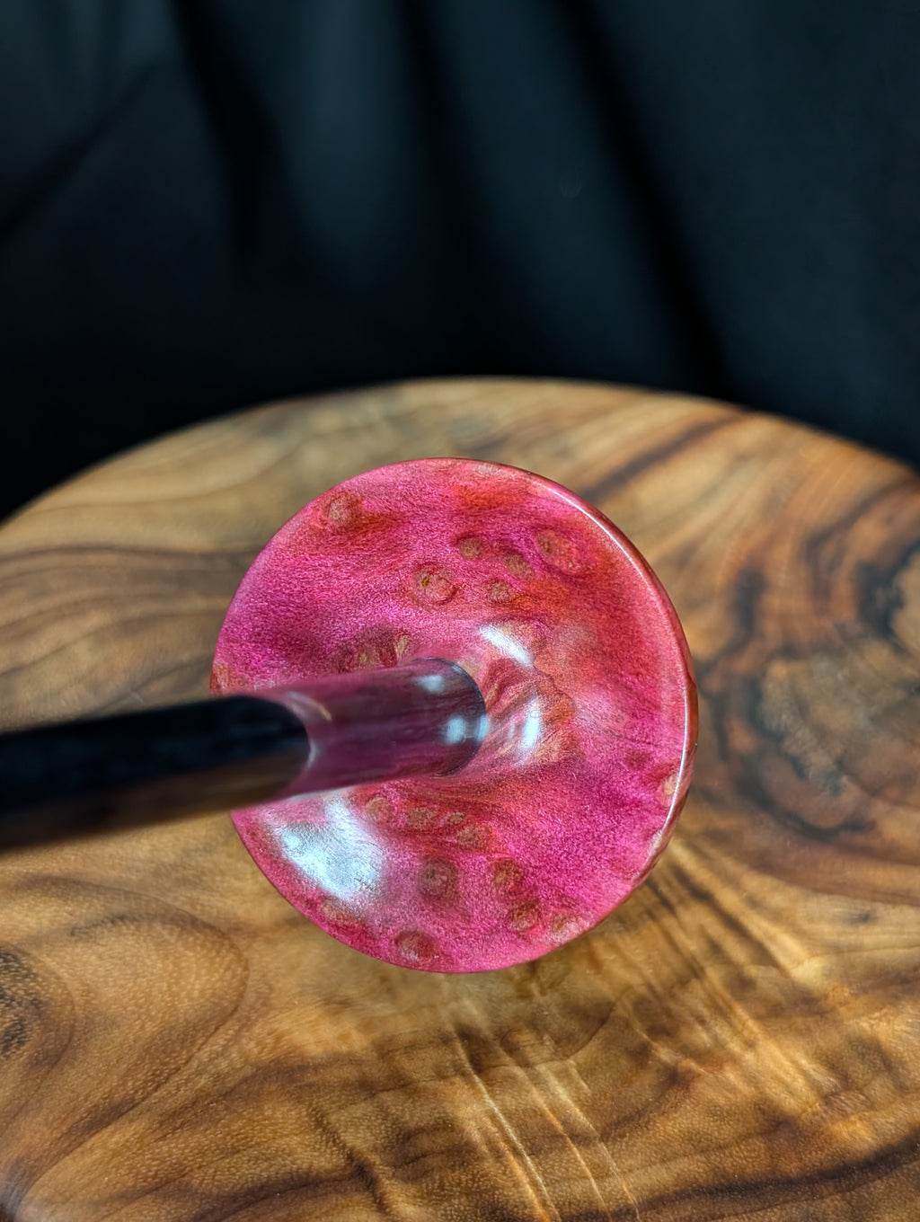 Redwood Lace Burl Tibetan Support Spindle
