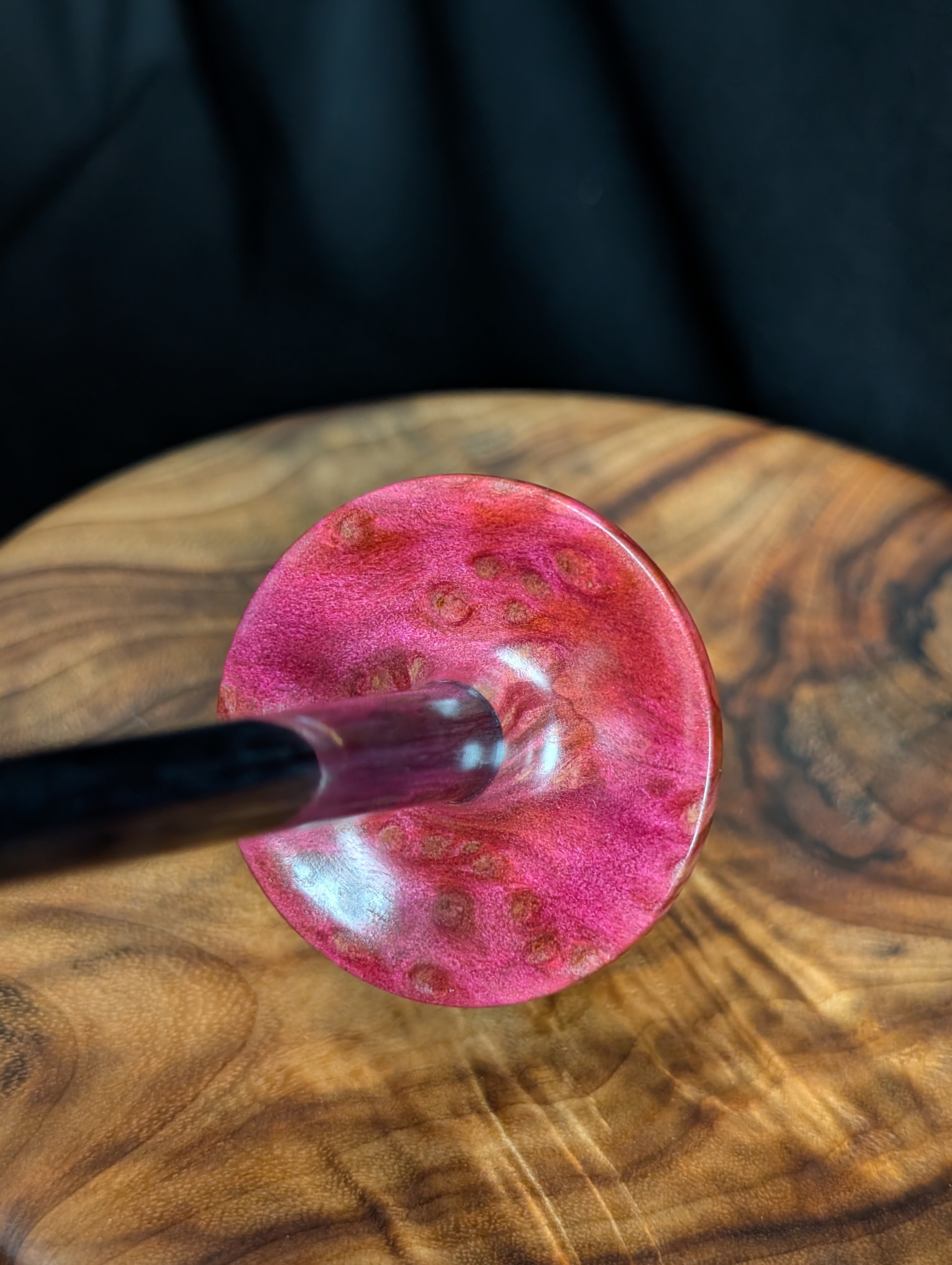 Redwood Lace Burl Tibetan Support Spindle