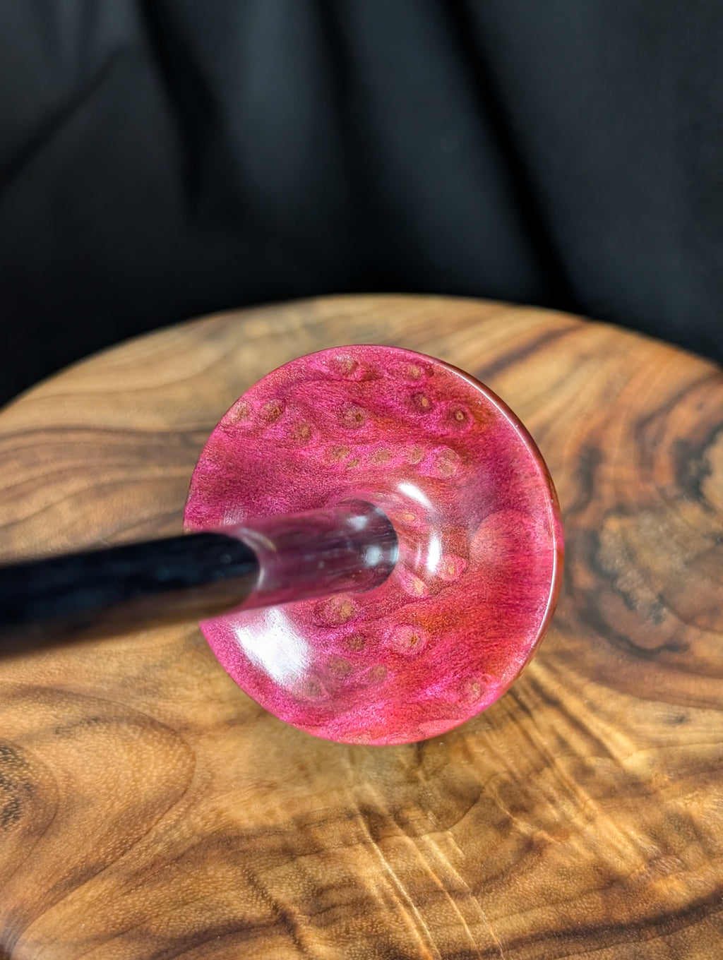 Redwood Lace Burl Tibetan Support Spindle