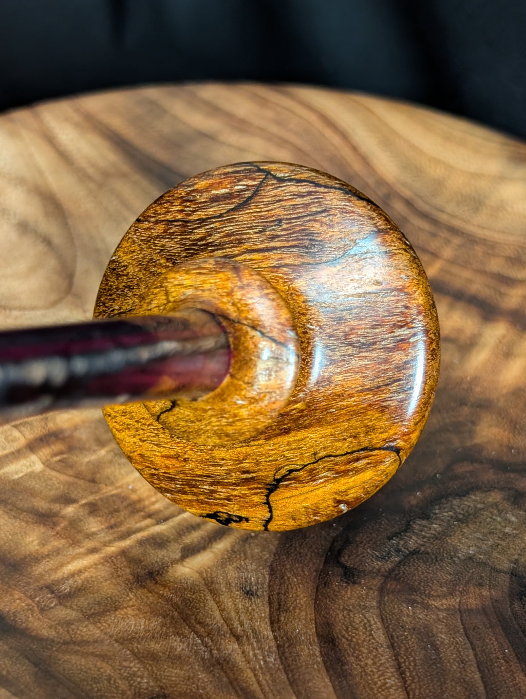 Punky Spalted Maple Tibeadan Support Spindle