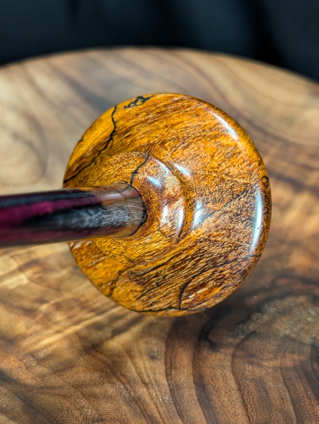 Punky Spalted Maple Tibeadan Support Spindle