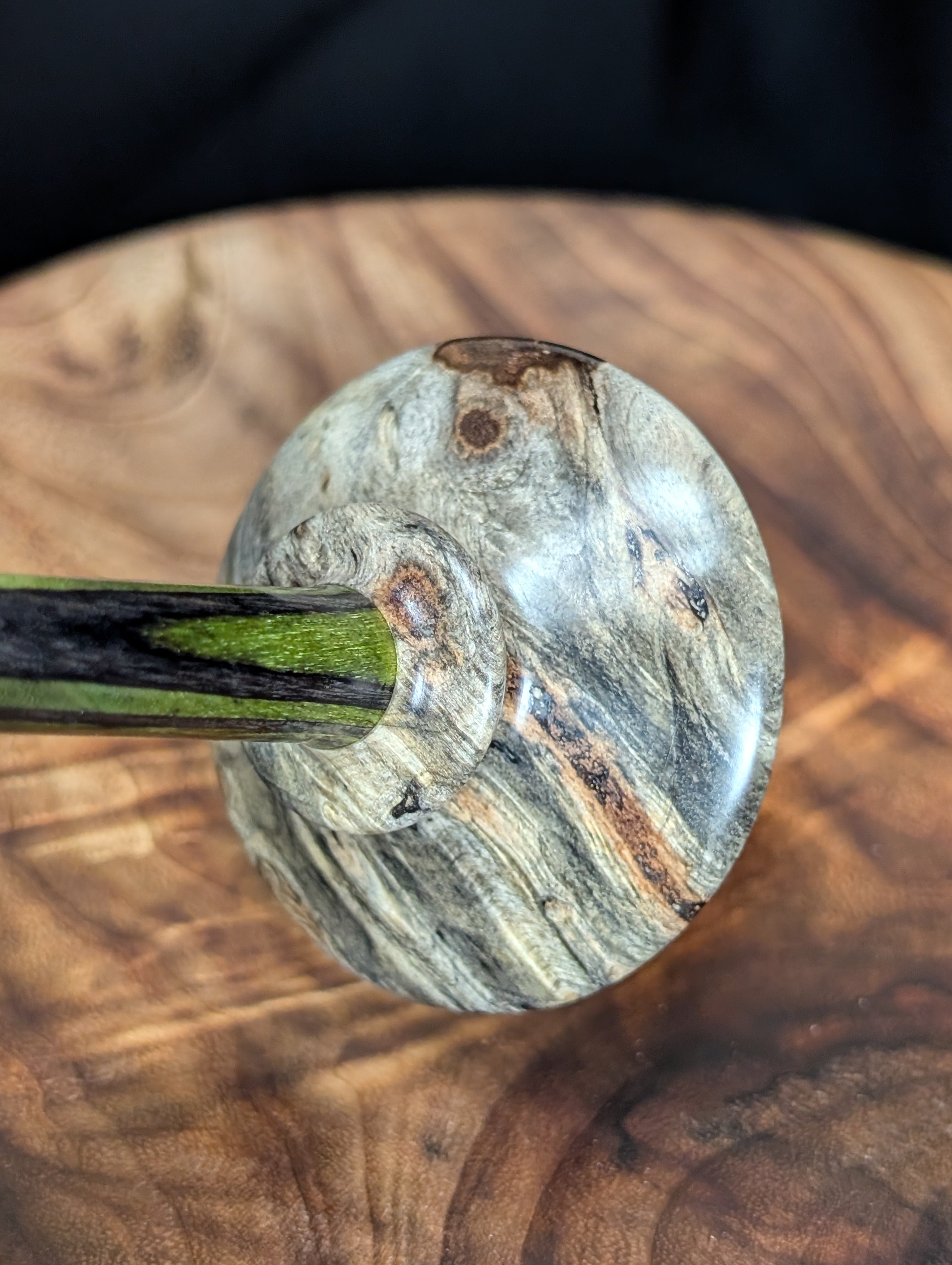 Buckeye Burl Tibeadan Support Spindle