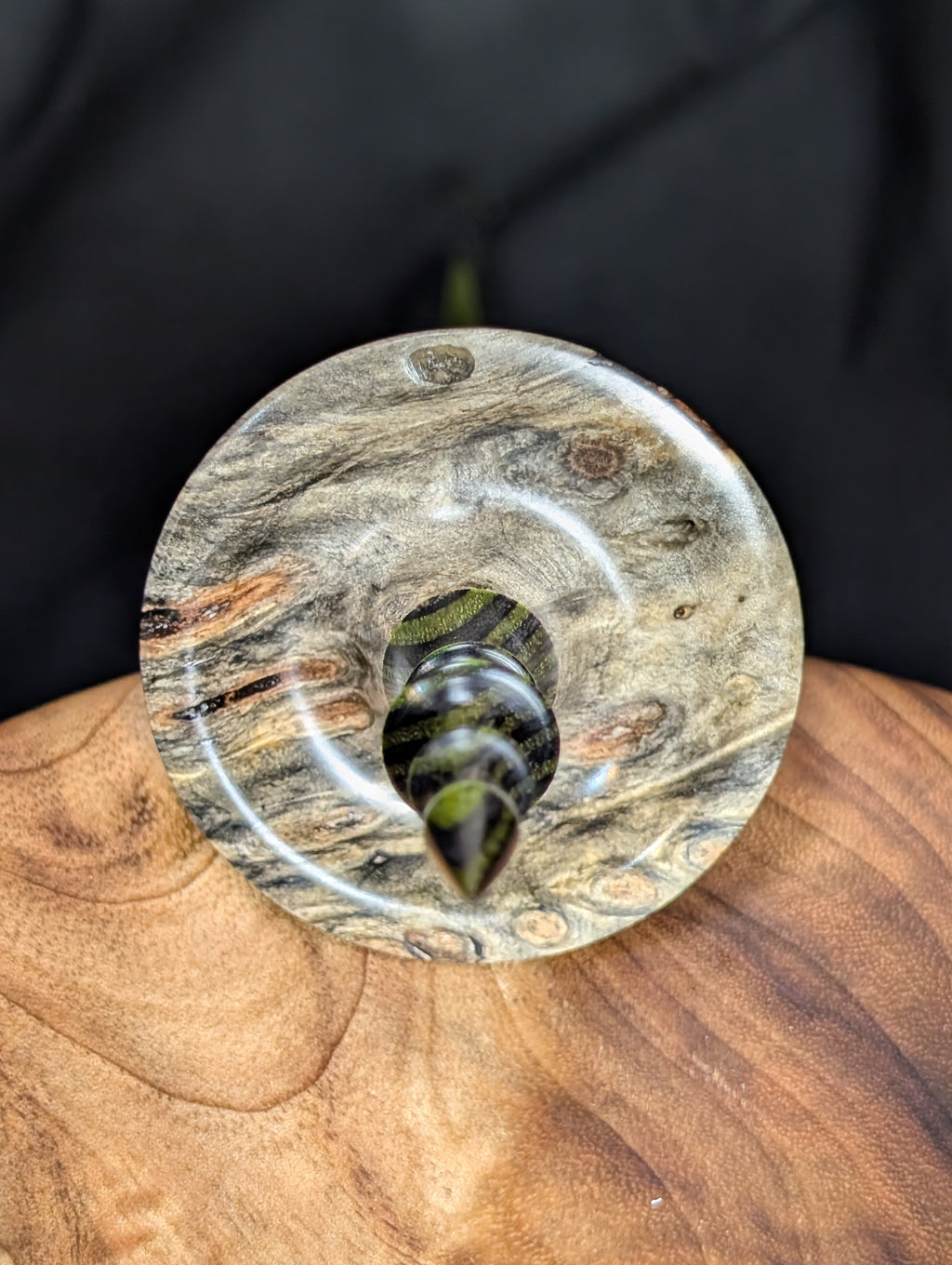 Buckeye Burl Tibeadan Support Spindle