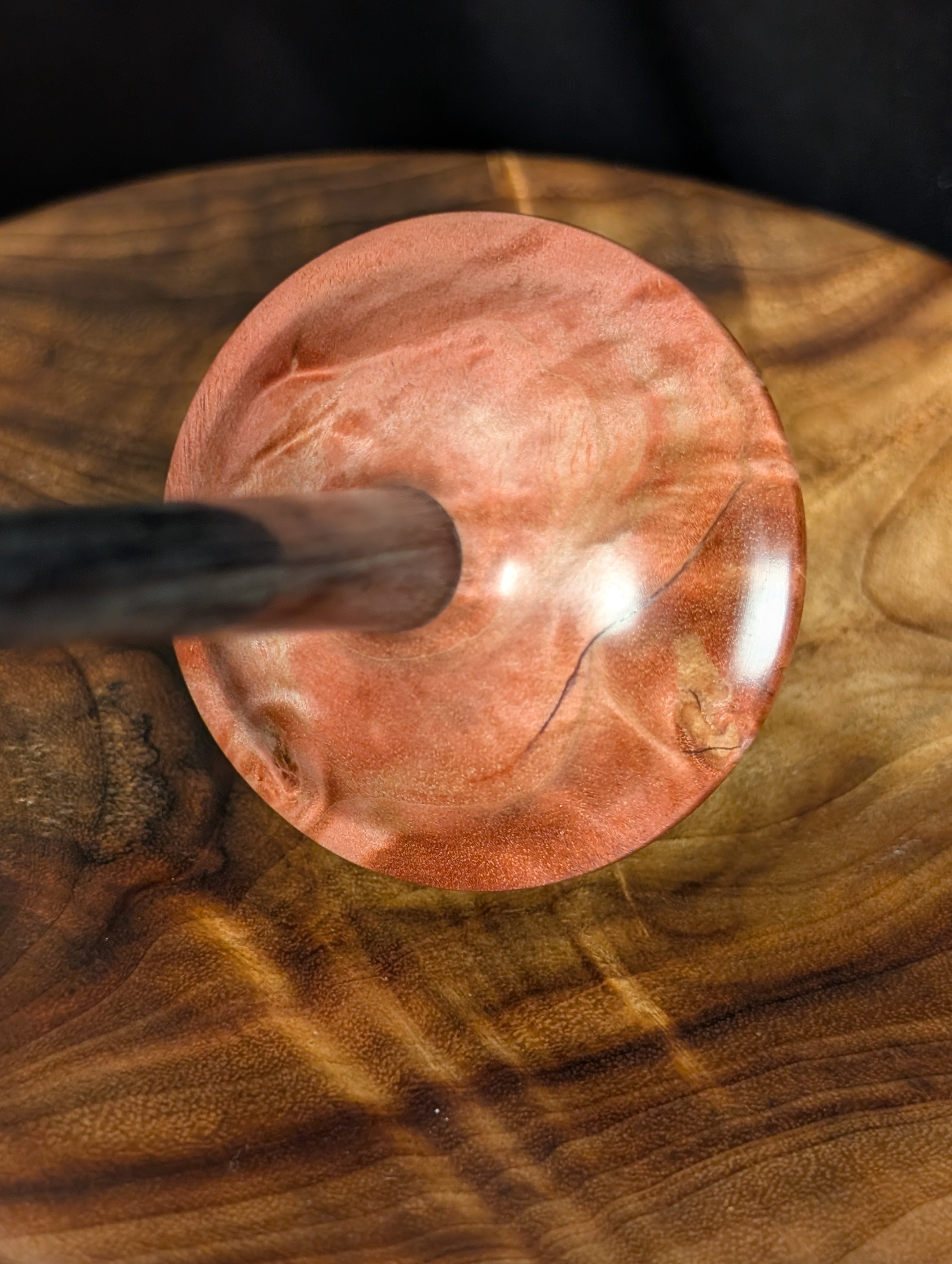 Fiddleback Maple Burl Tibetan Support Spindle