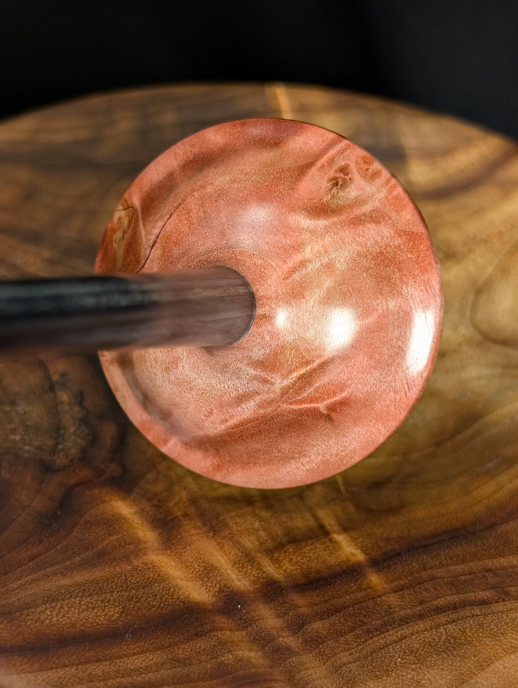 Fiddleback Maple Burl Tibetan Support Spindle
