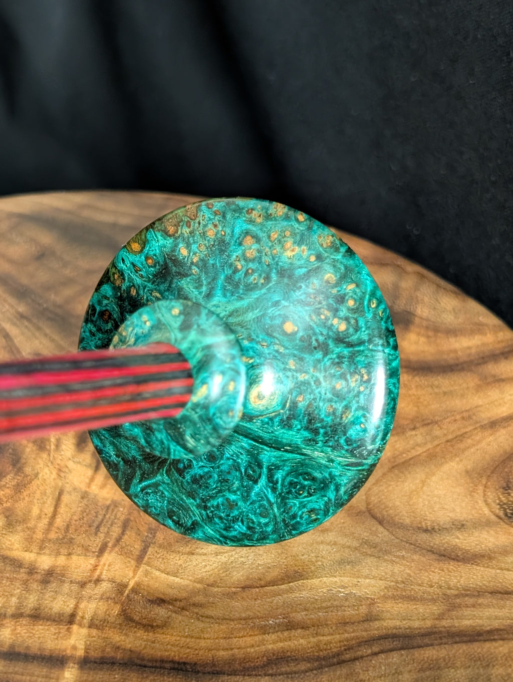 Amboyna Burl Tibeadan Support Spindle
