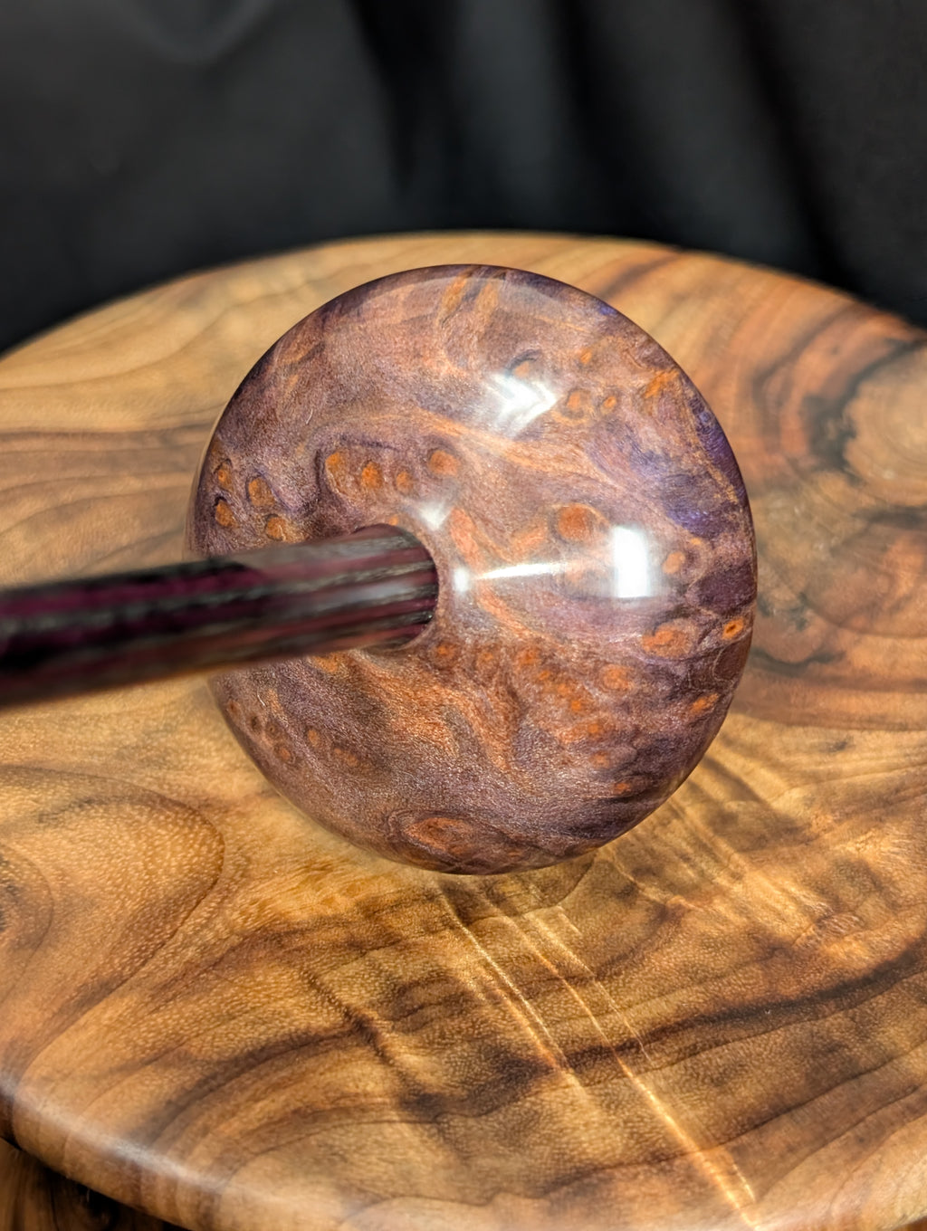 Redwood Lace Burl Tibetan Support Spindle
