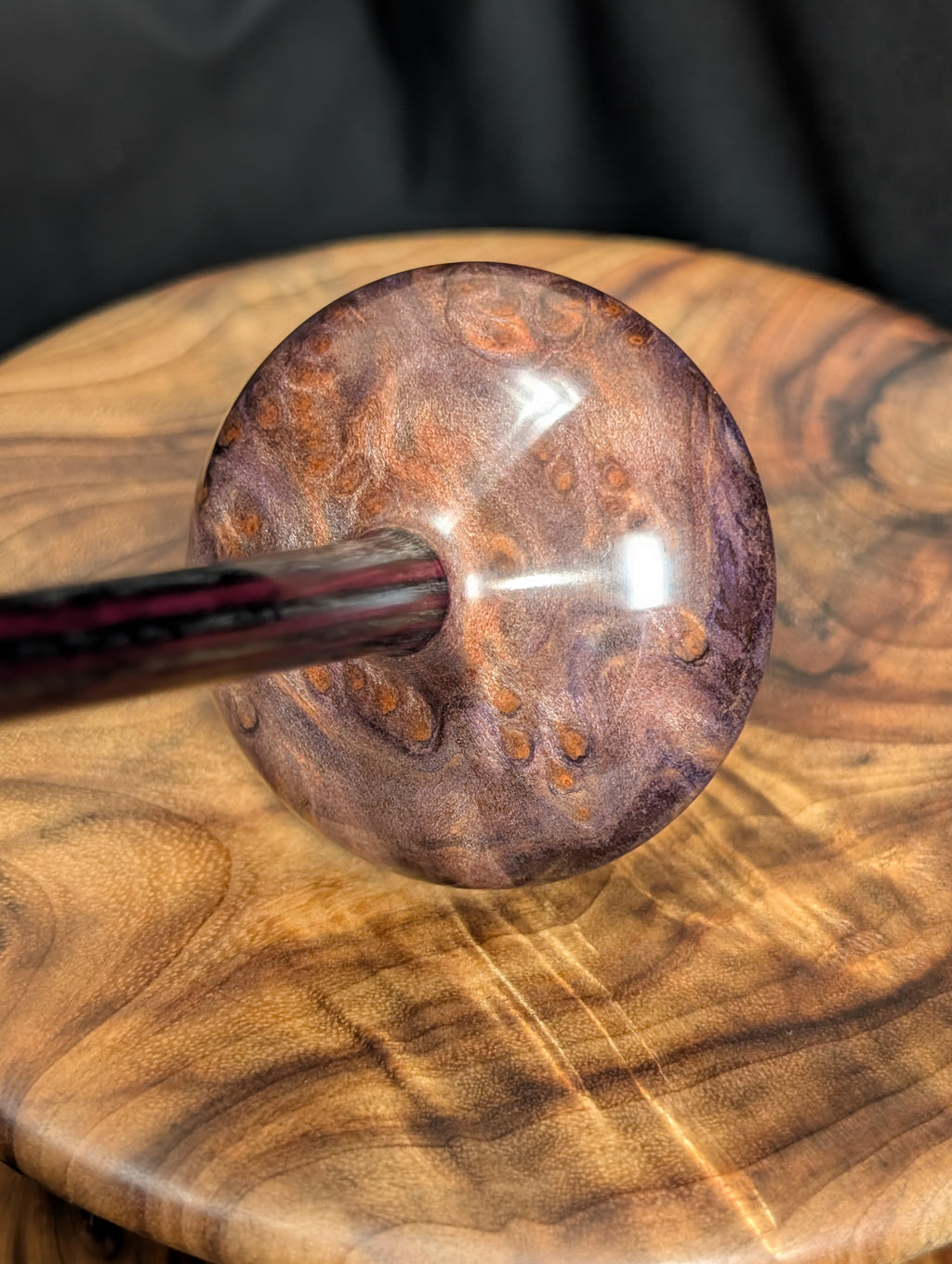 Redwood Lace Burl Tibetan Support Spindle