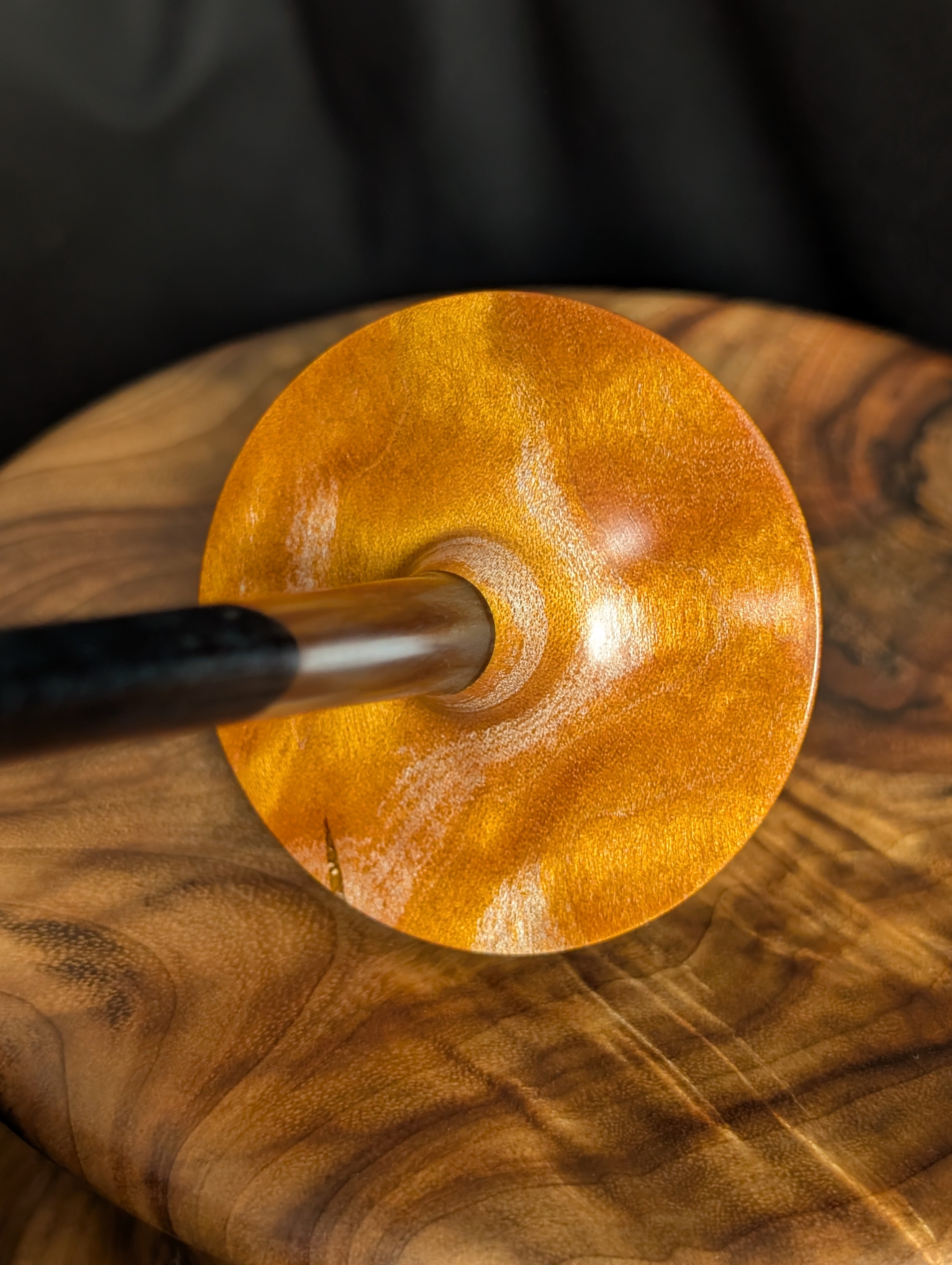 Quilted Maple Tibetan Support Spindle