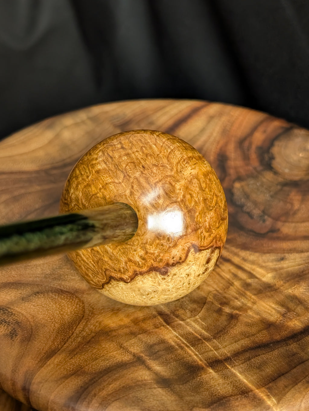 Amboyna Burl Tibetan Support Spindle