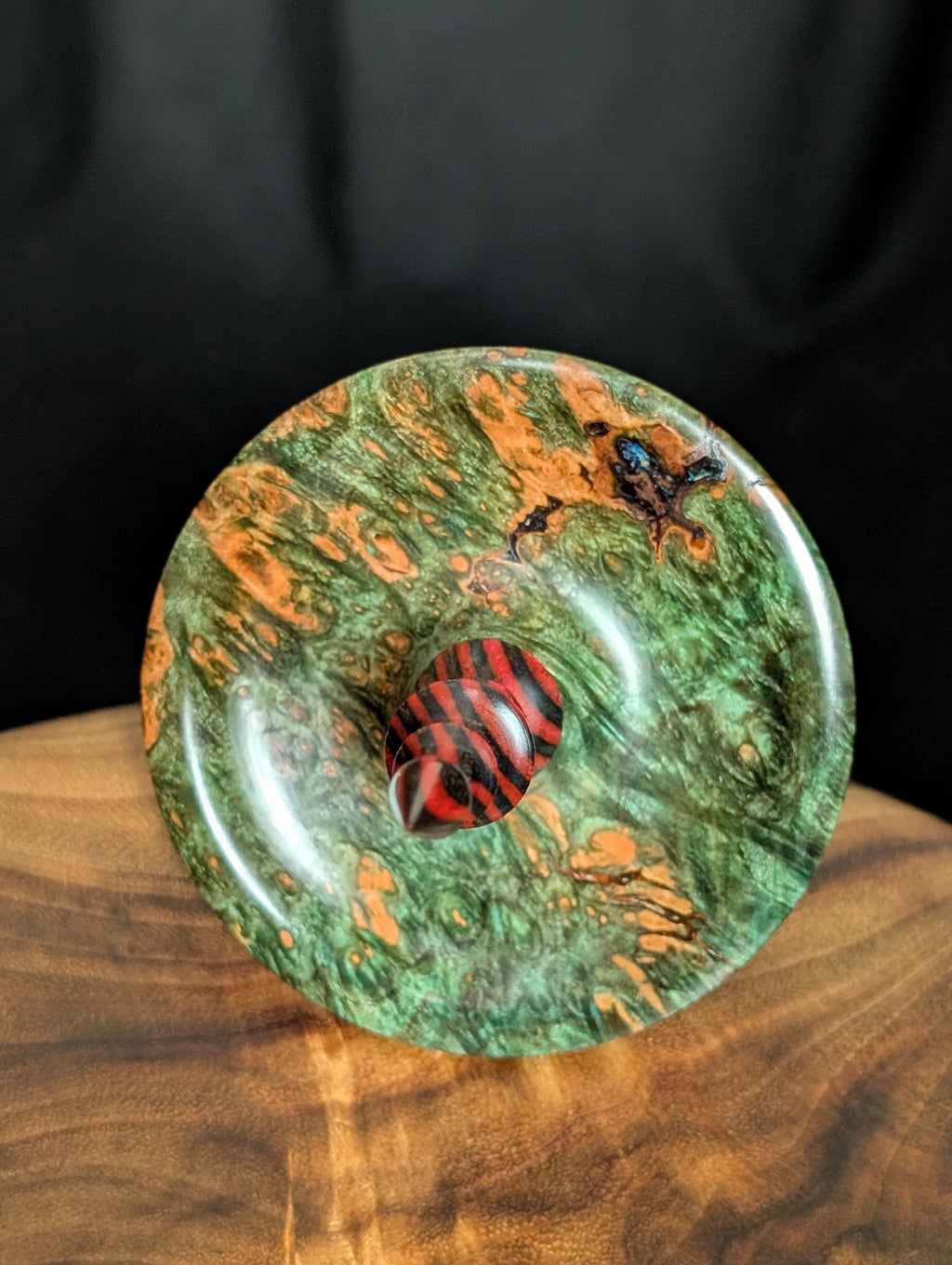 Quilted Maple Burl Tibetan Support Spindle