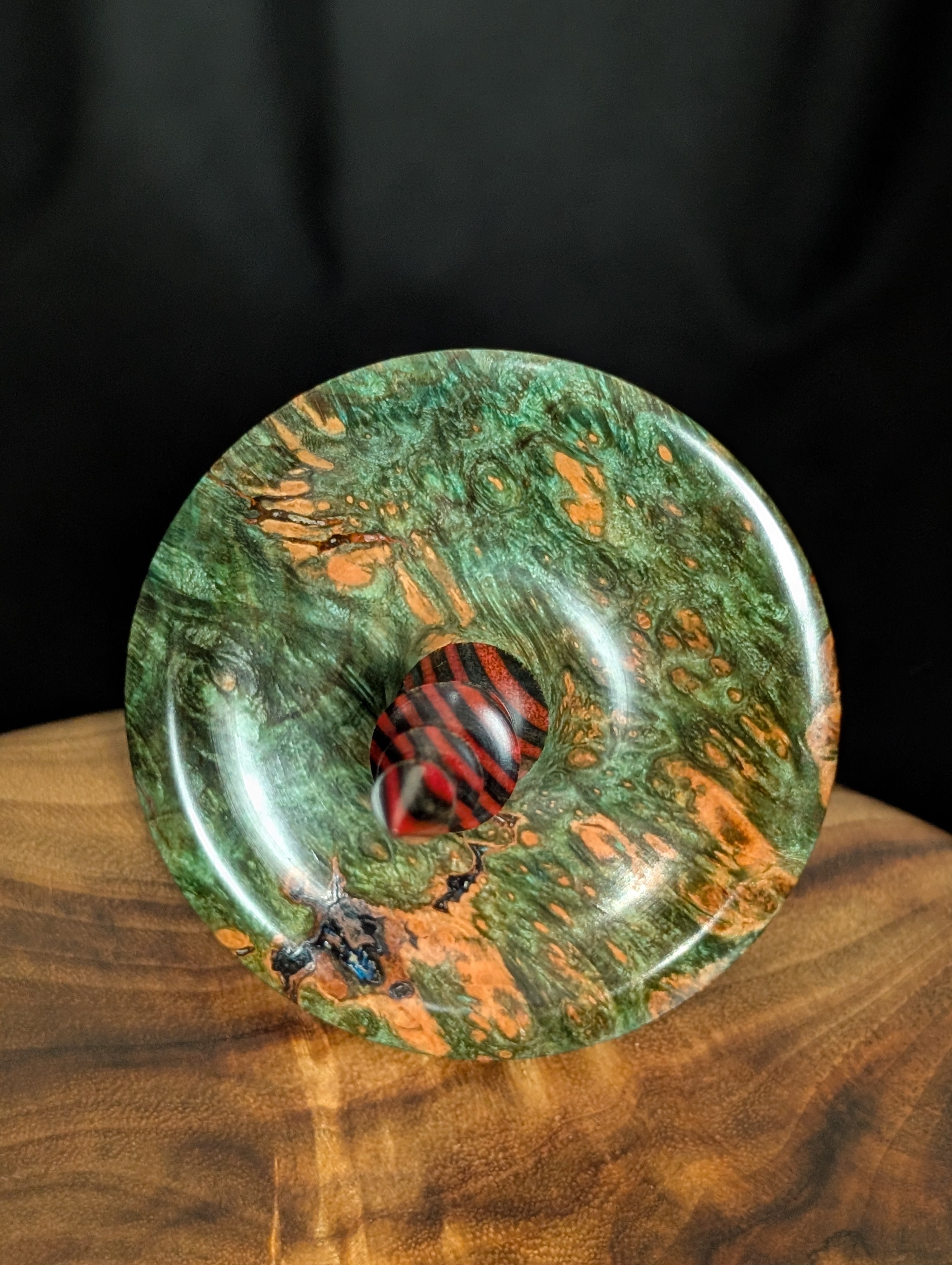 Quilted Maple Burl Tibetan Support Spindle