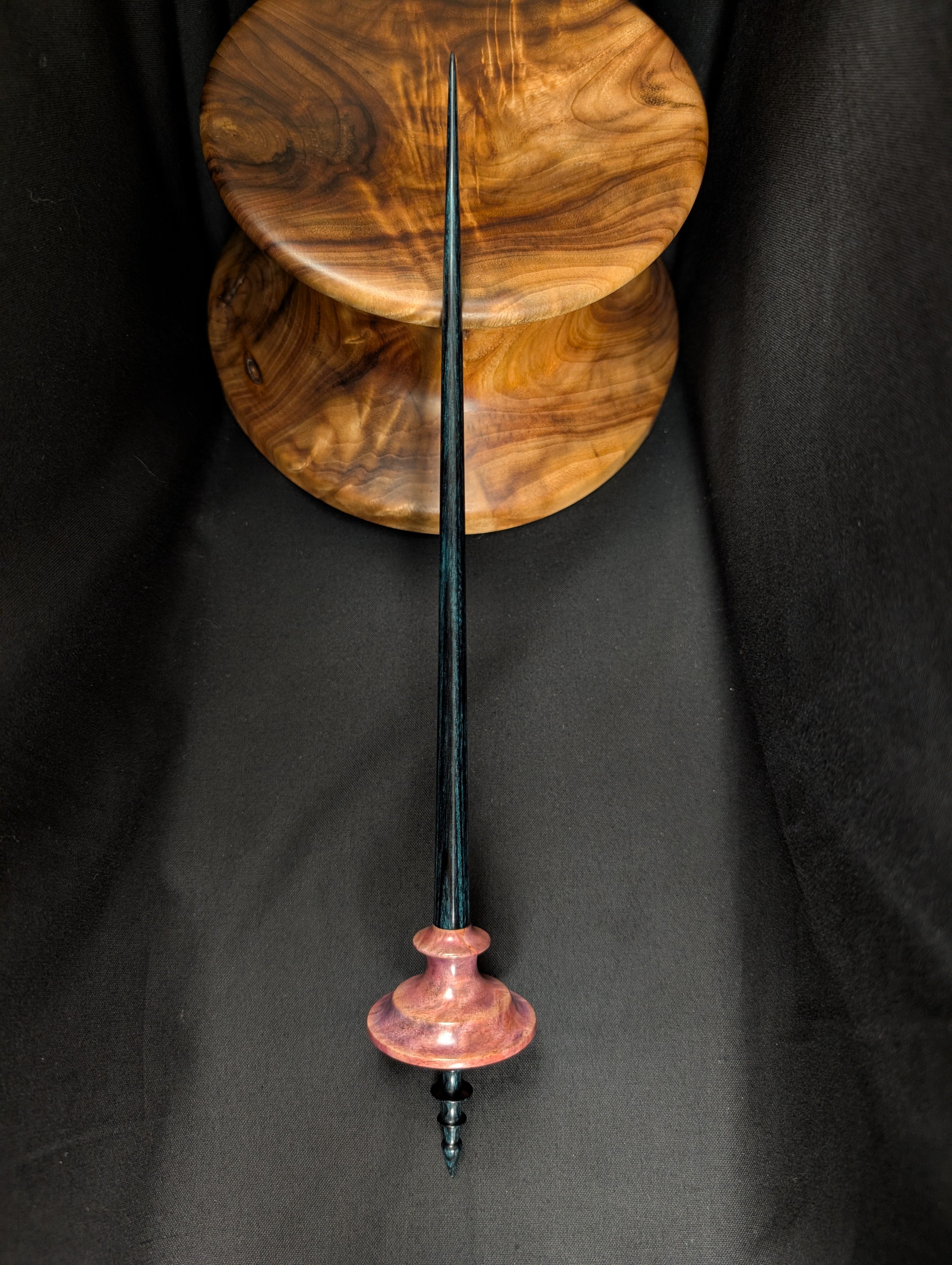 Ebony Burl Tibeadan Support Spindle