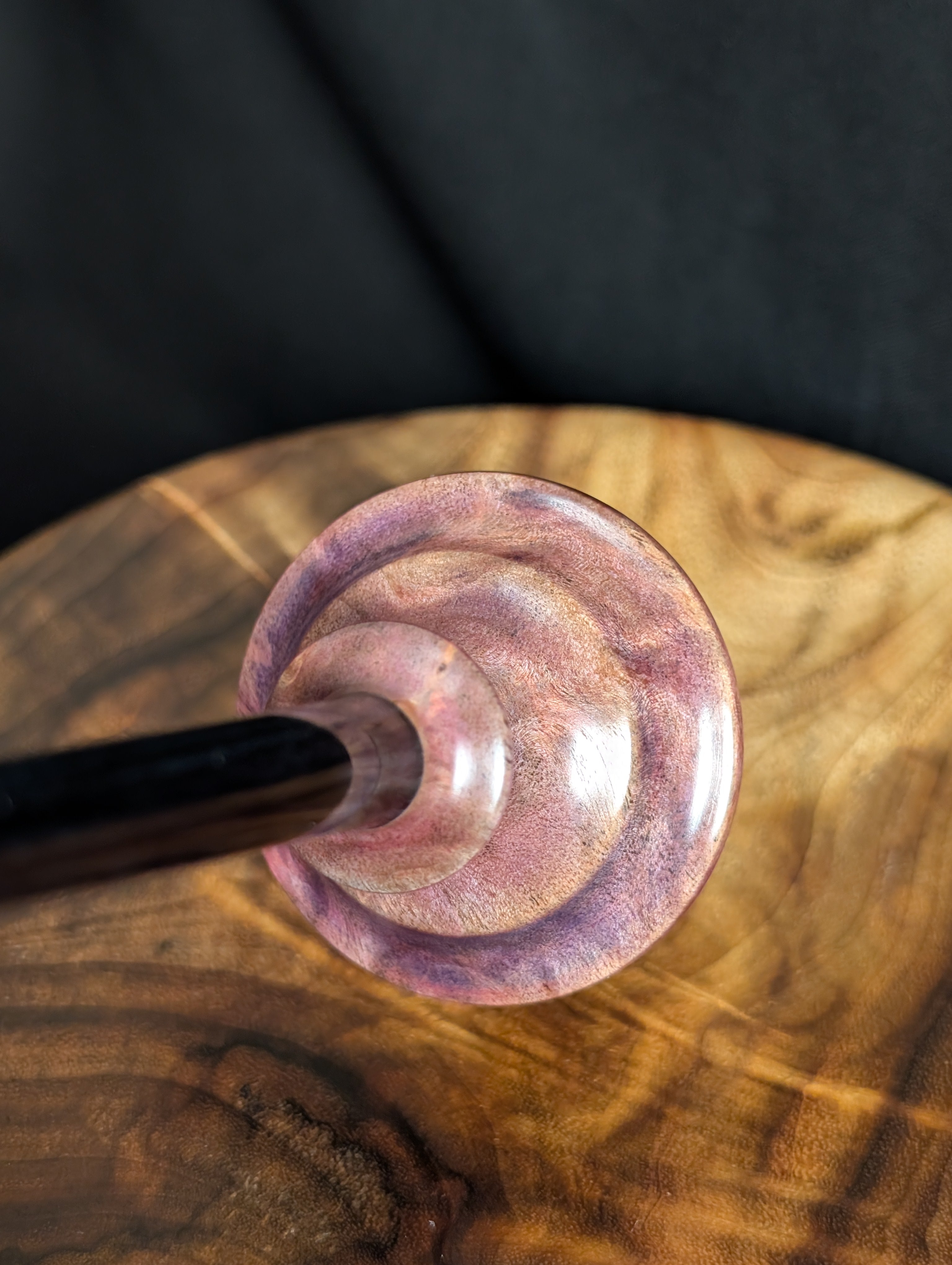 Ebony Burl Tibeadan Support Spindle