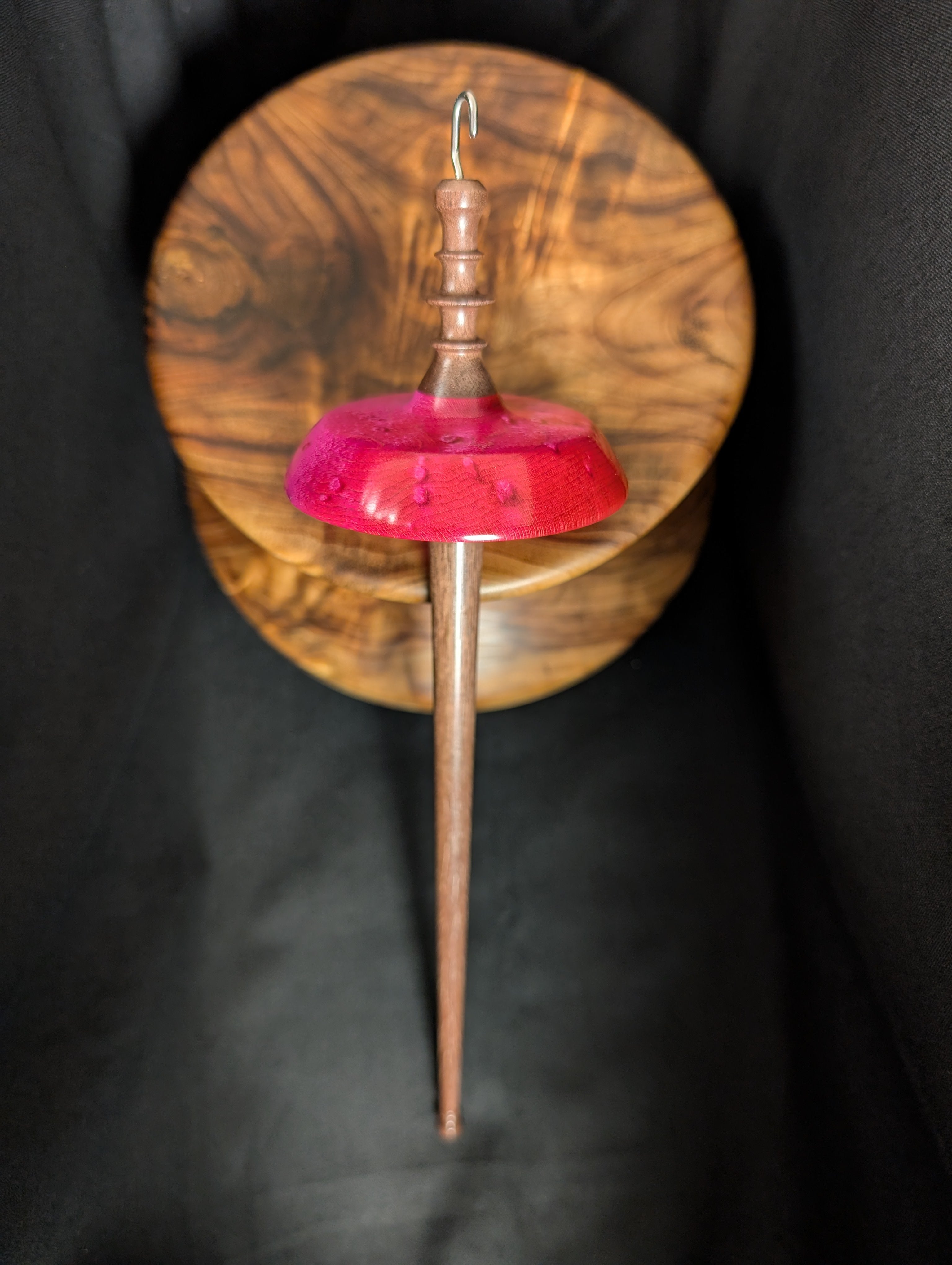 Birdseye Maple -Pink- Top Whorl Drop Spindle
