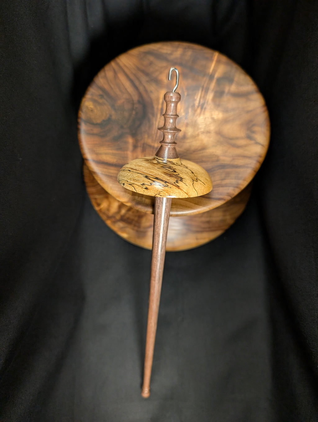 Spalted Tamarind -Natural- Top Whorl Drop Spindle