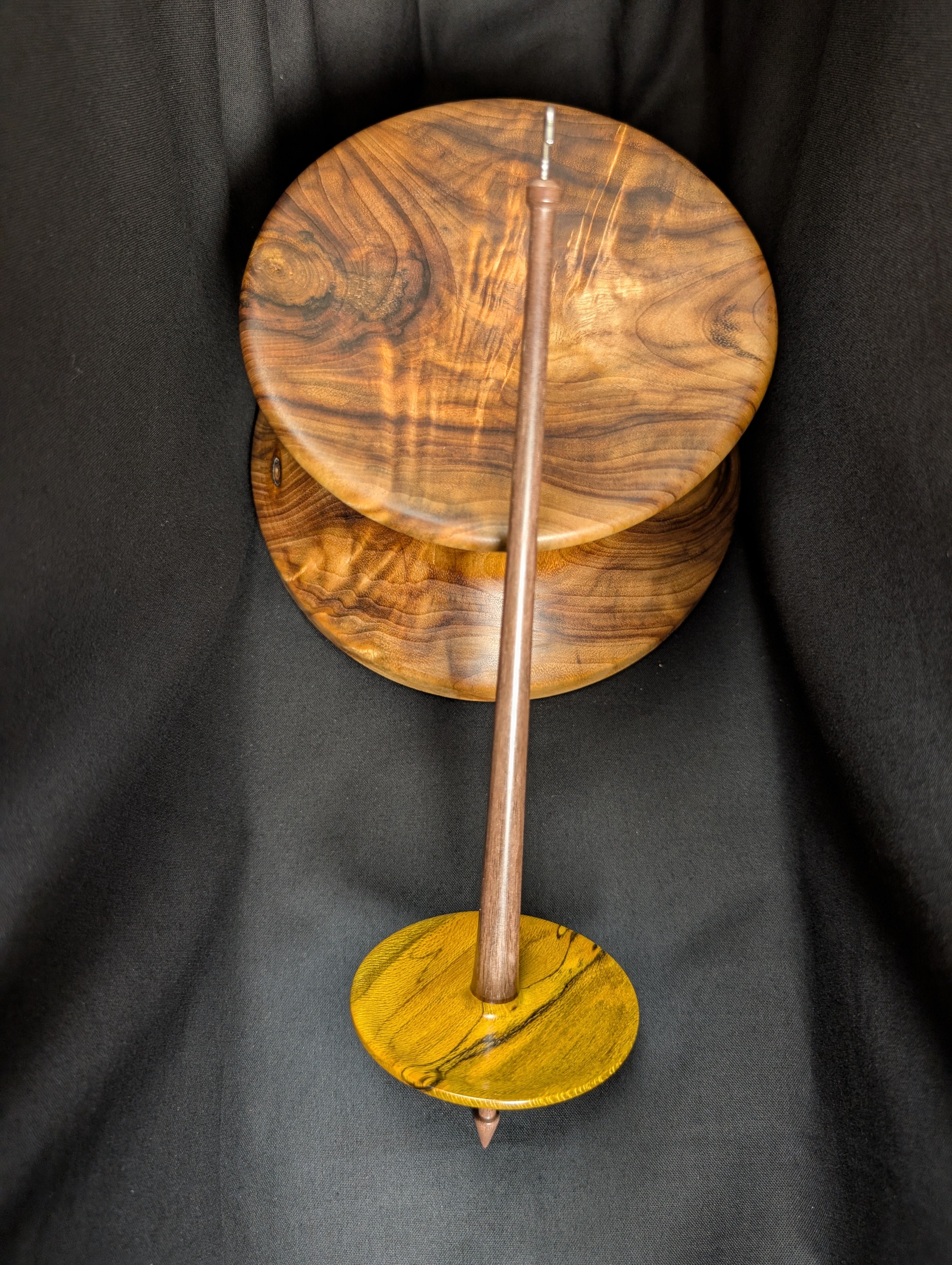 Spalted Eucalyptus - Yellow - Bottom Whorl Drop Spindle