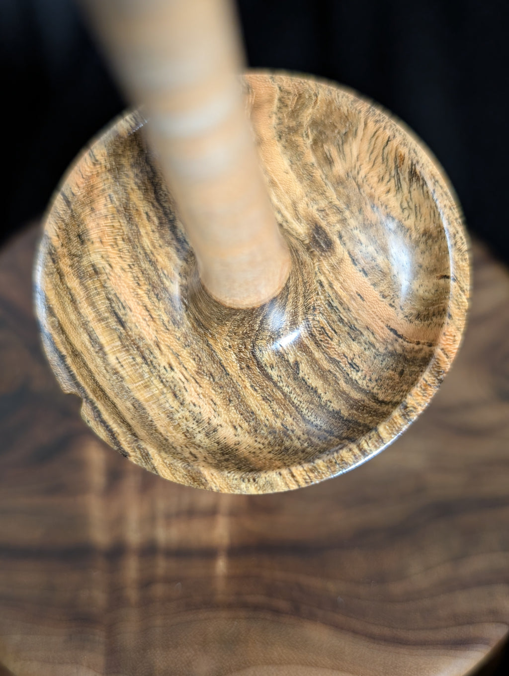 7" Bocote Midi Top Whorl Drop Spindle