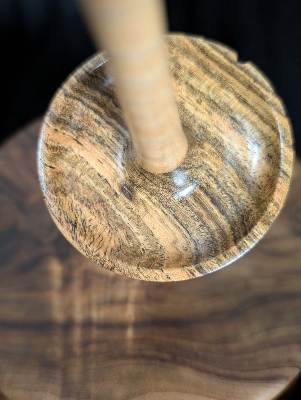 7" Bocote Midi Top Whorl Drop Spindle