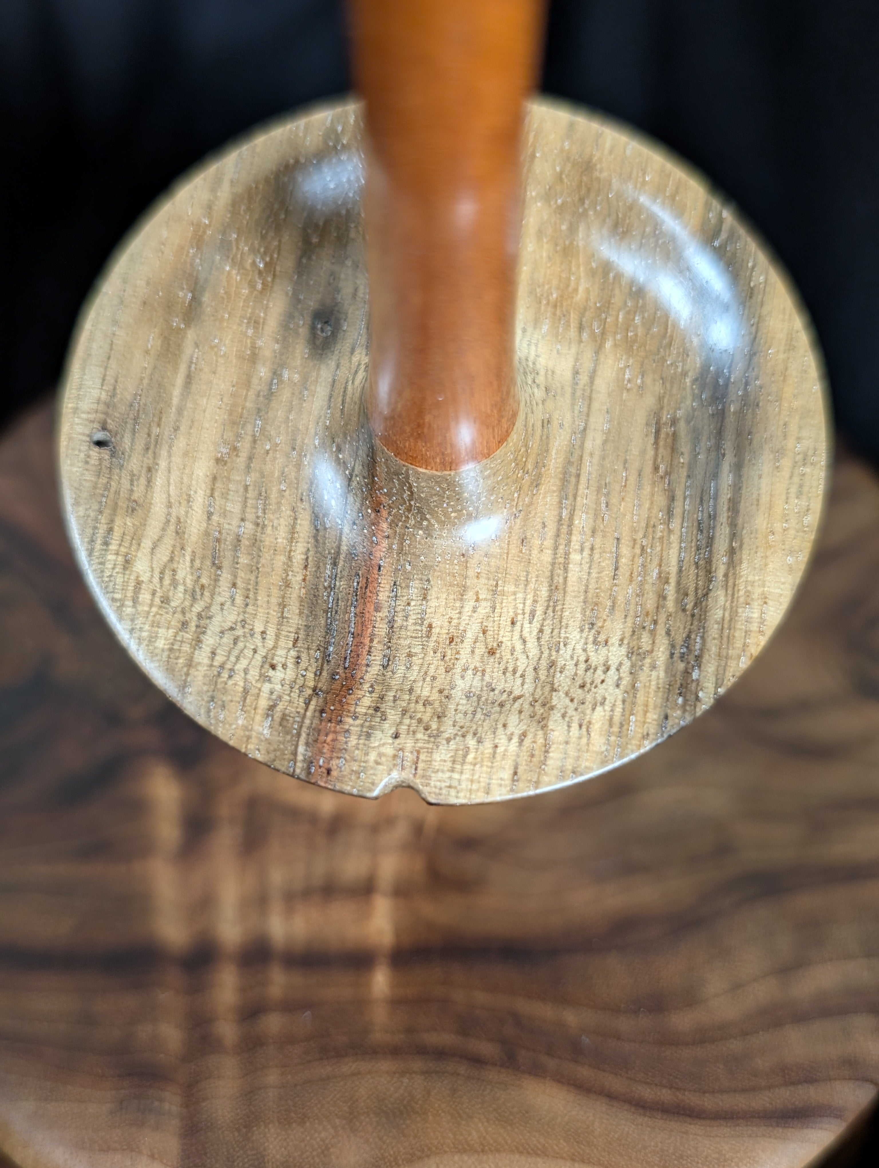 7" Black Limba Midi Top Whorl Drop Spindle