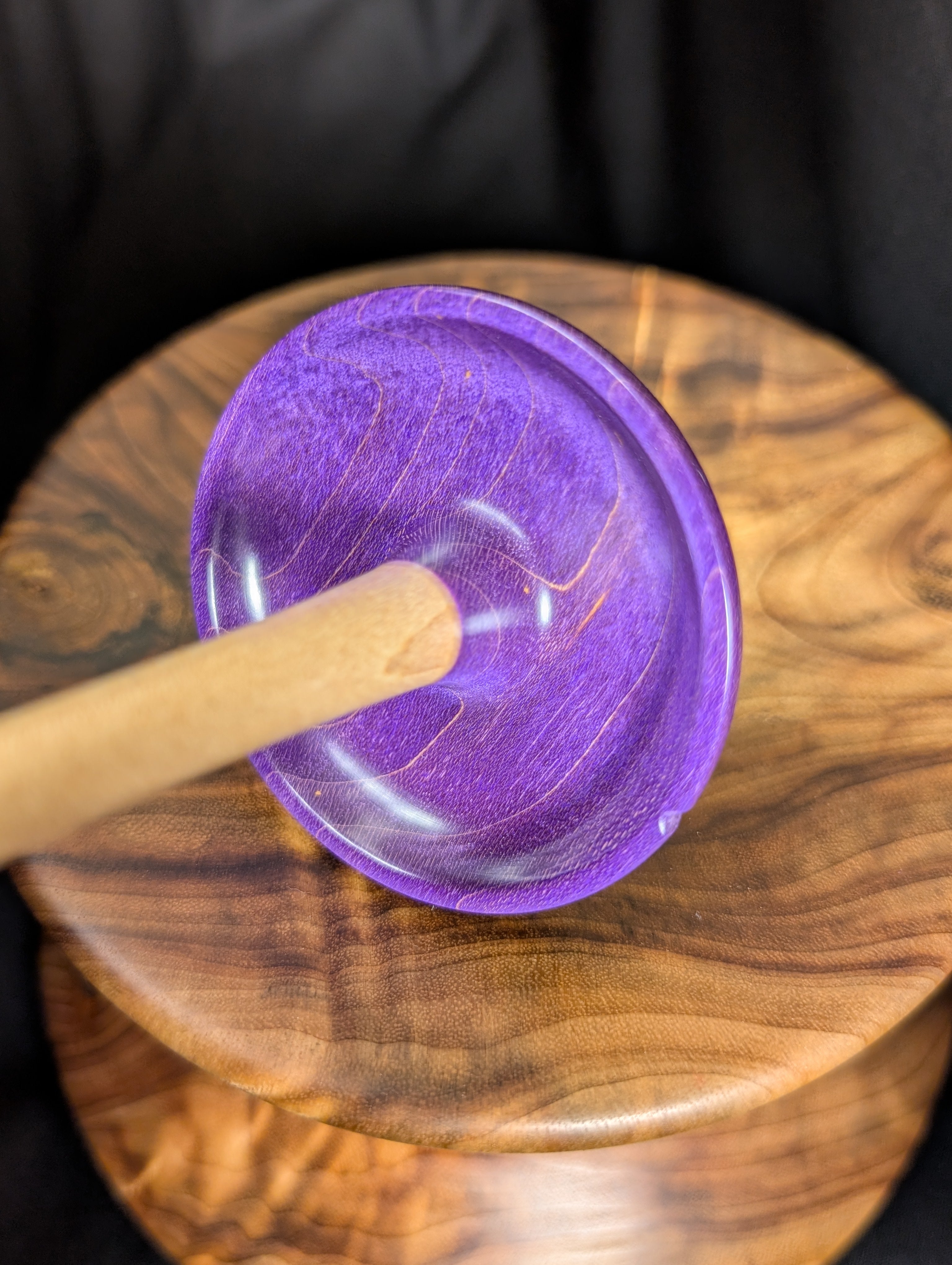 Maple -Purple- Top Whorl Drop Spindle
