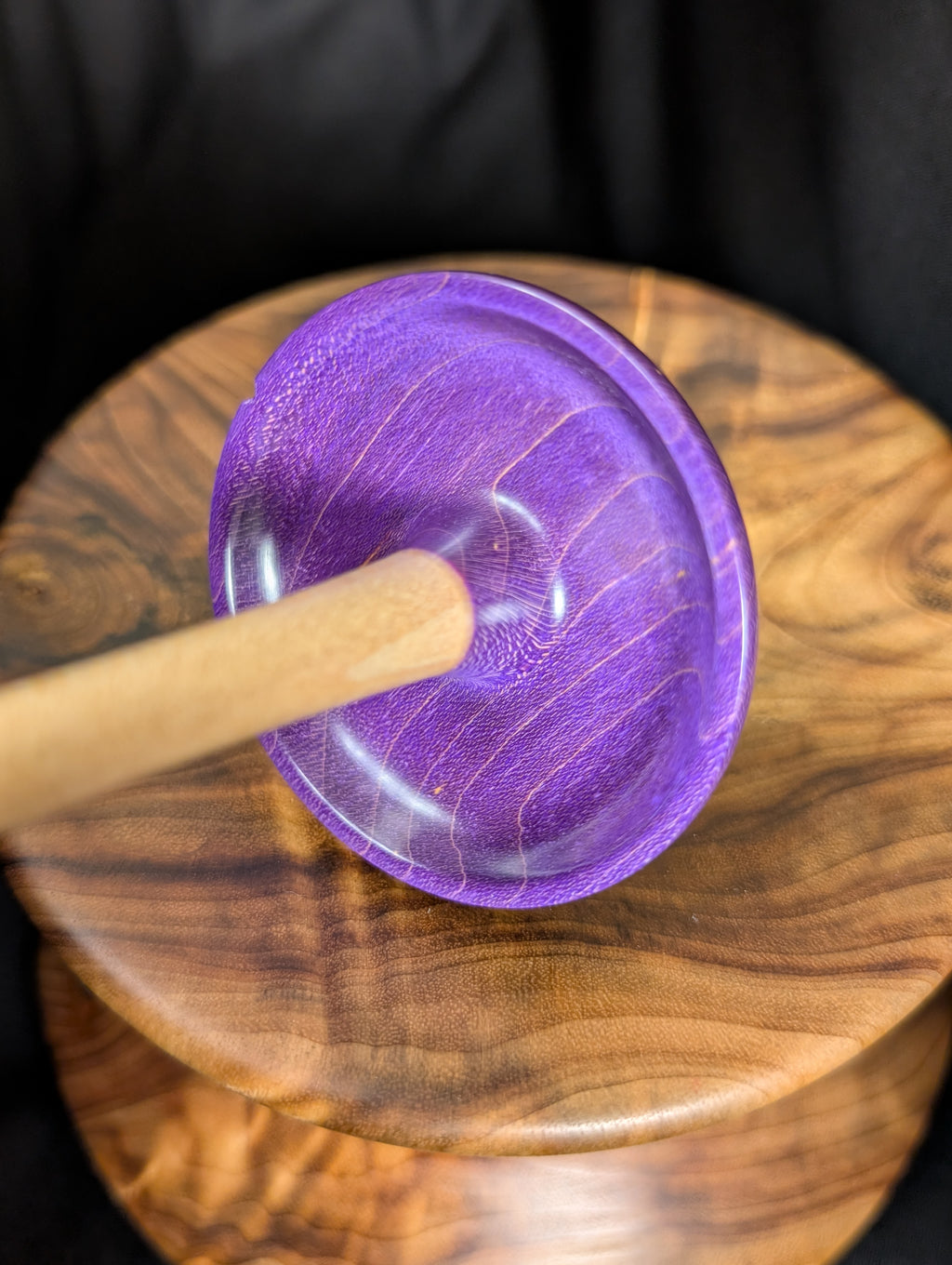 Maple -Purple- Top Whorl Drop Spindle