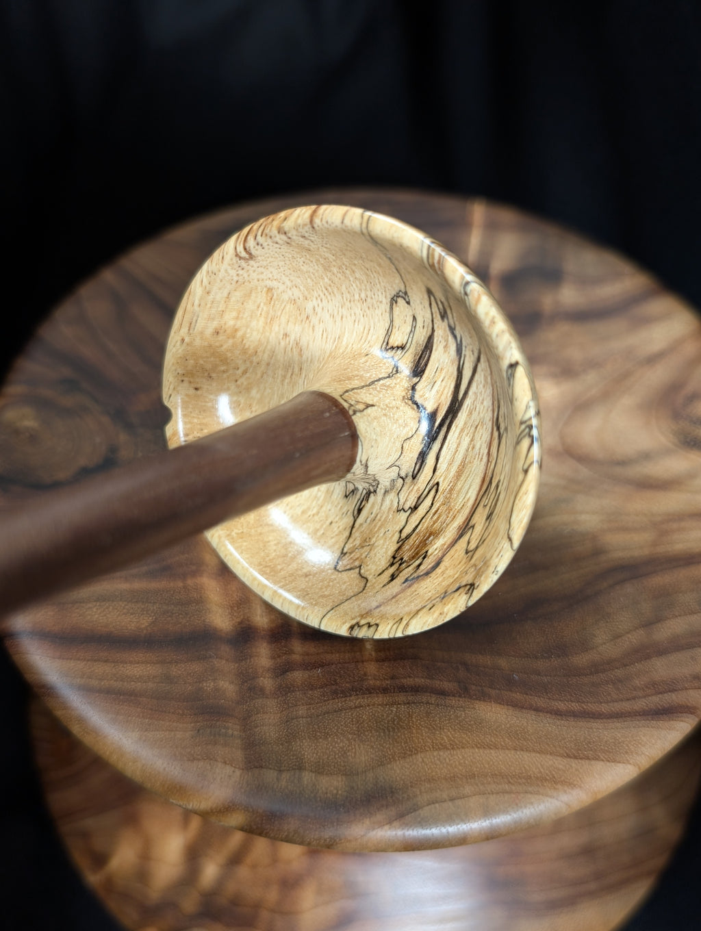 Spalted Tamarind -Natural- Top Whorl Drop Spindle