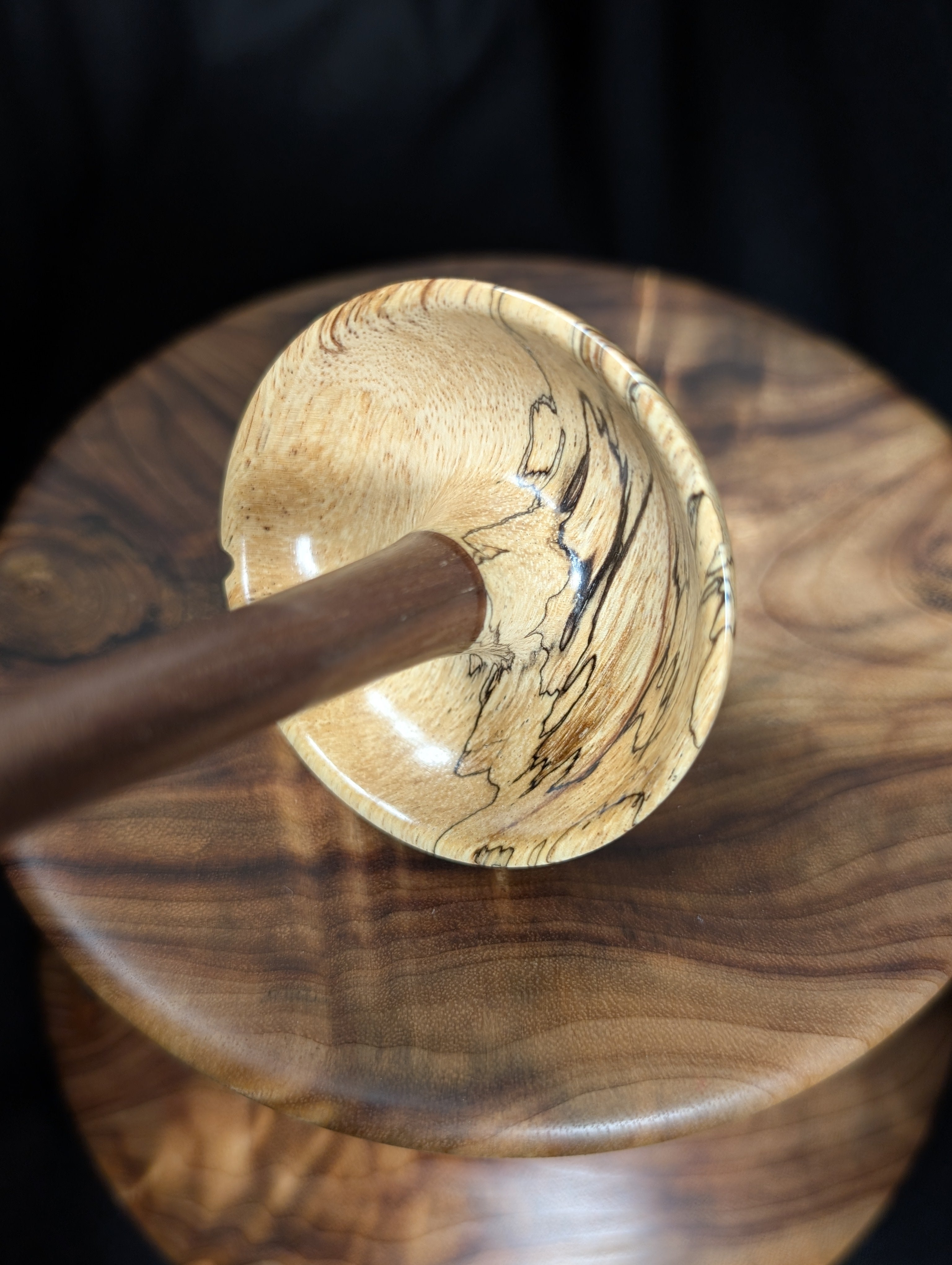 Spalted Tamarind -Natural- Top Whorl Drop Spindle