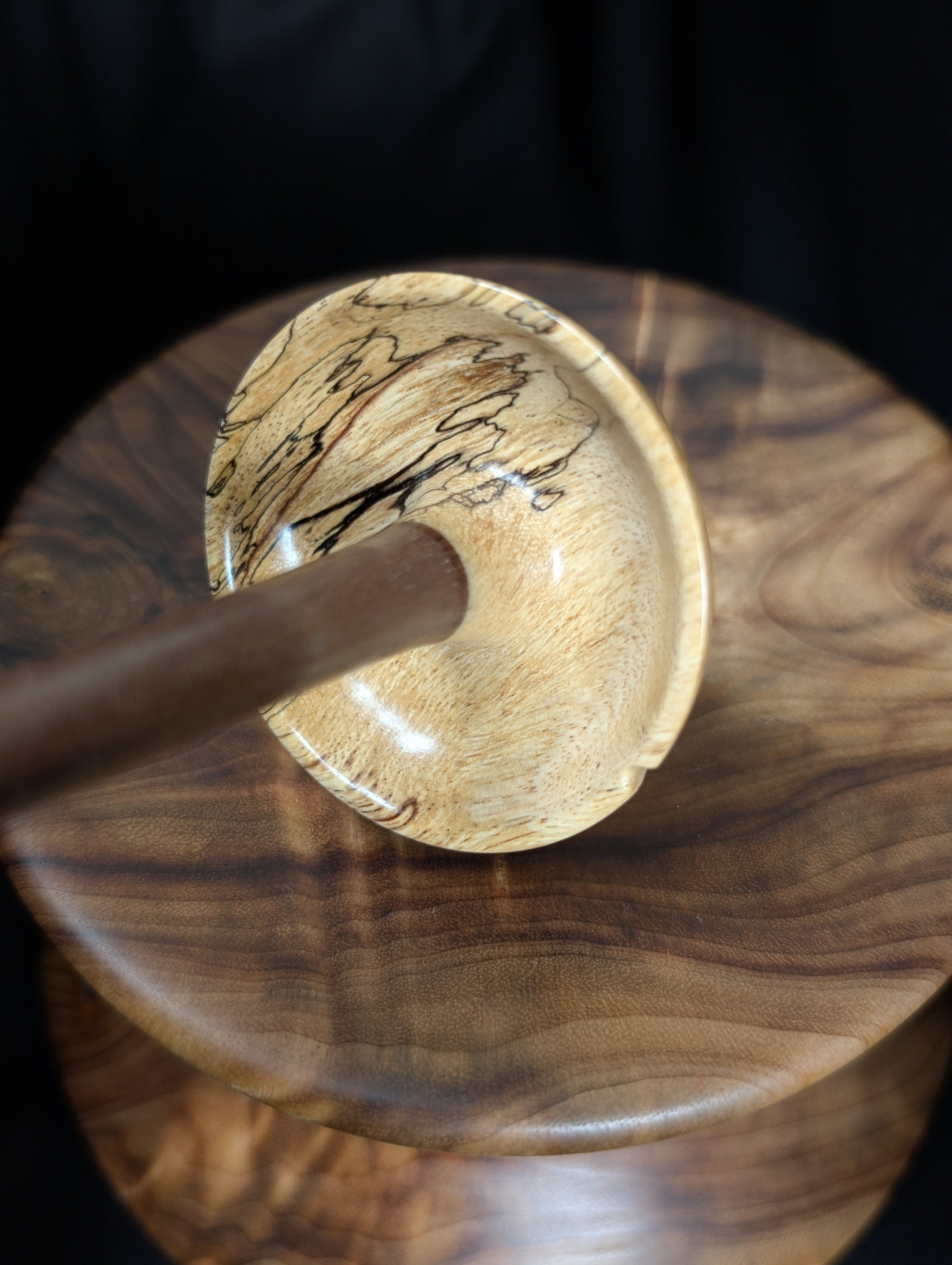 Spalted Tamarind -Natural- Top Whorl Drop Spindle