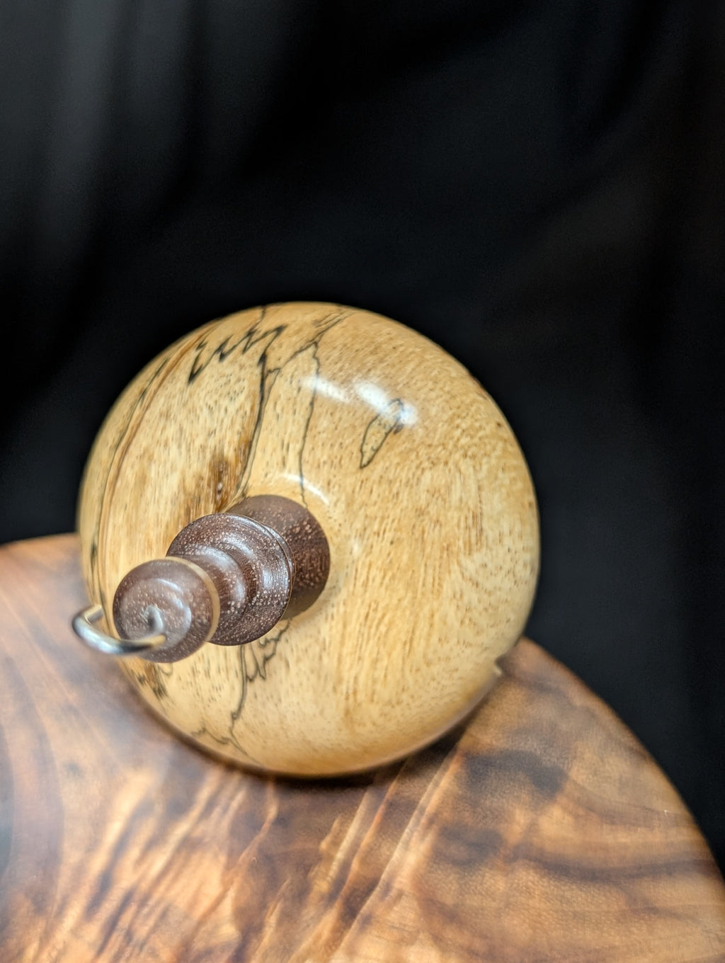 Spalted Tamarind -Natural- Top Whorl Drop Spindle