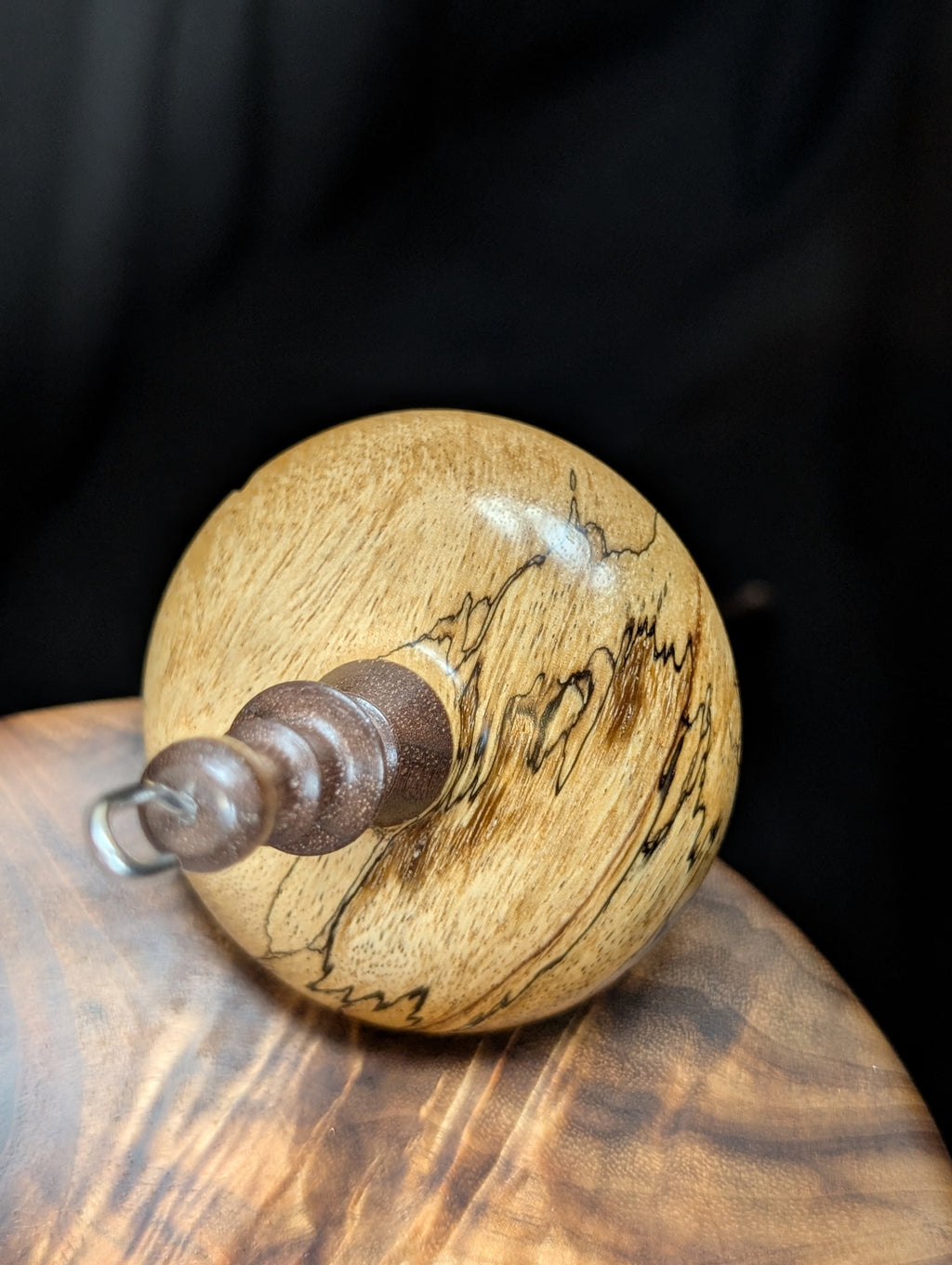 Spalted Tamarind -Natural- Top Whorl Drop Spindle
