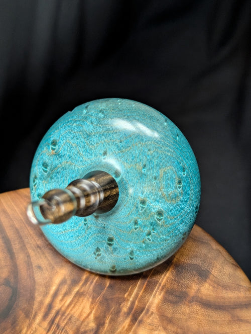 Birdseye Maple -Blue- Top Whorl Drop Spindle