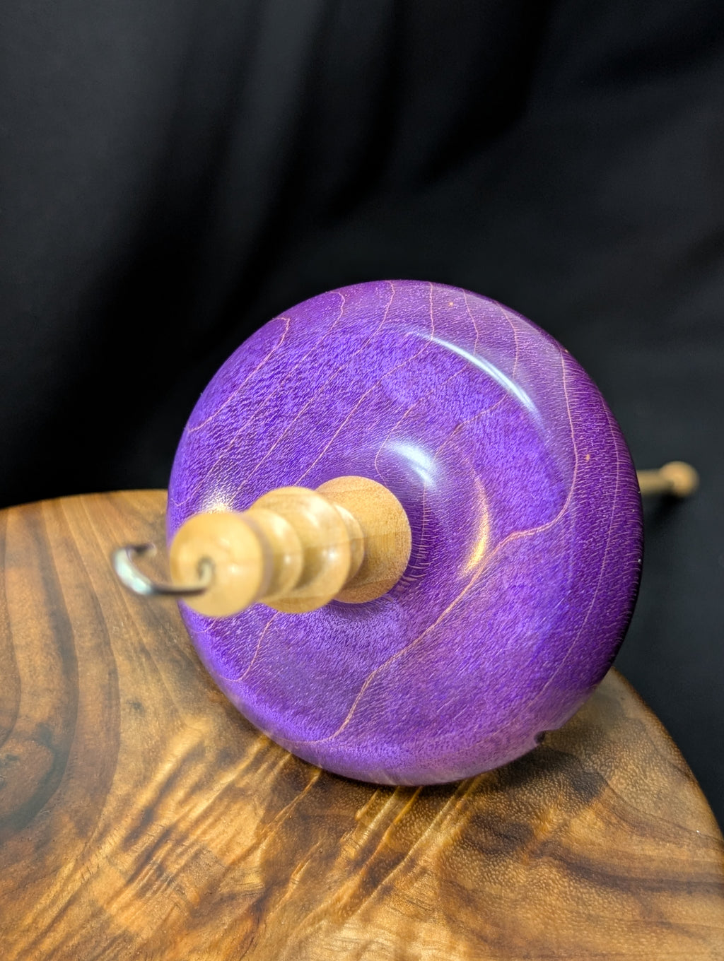 Maple -Purple- Top Whorl Drop Spindle