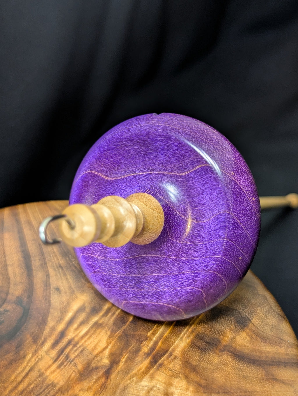 Maple -Purple- Top Whorl Drop Spindle
